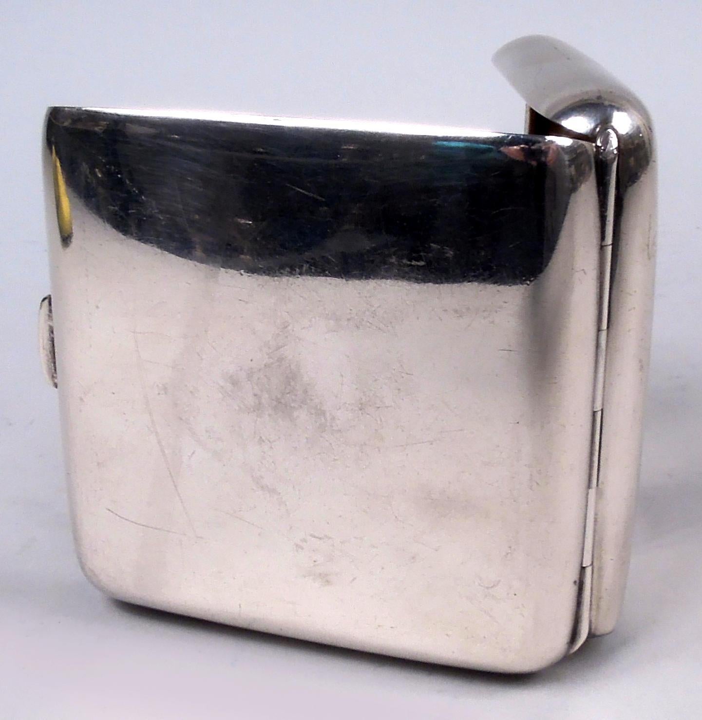 British Antique English Victorian Cigarette Case with Enameled Nautical Flags
