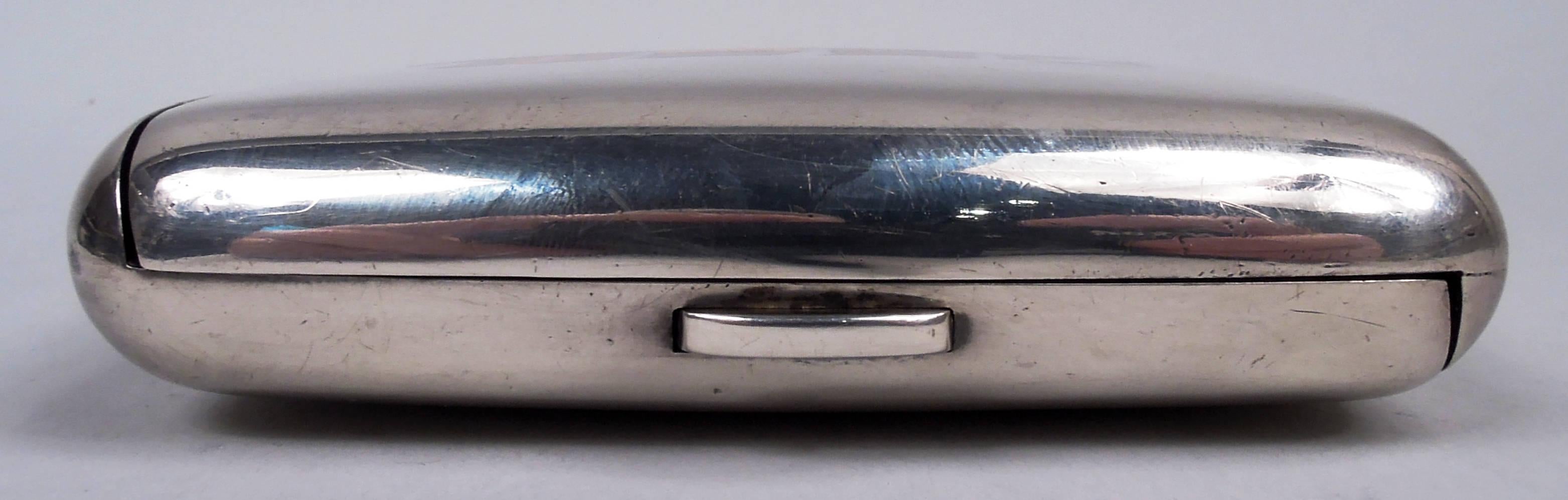 Sterling Silver Antique English Victorian Cigarette Case with Enameled Nautical Flags