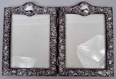 Cadre double diptyque antique de style victorien classique anglais