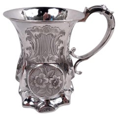 Antica tazza da bambino inglese vittoriana classica in argento sterling, 1853