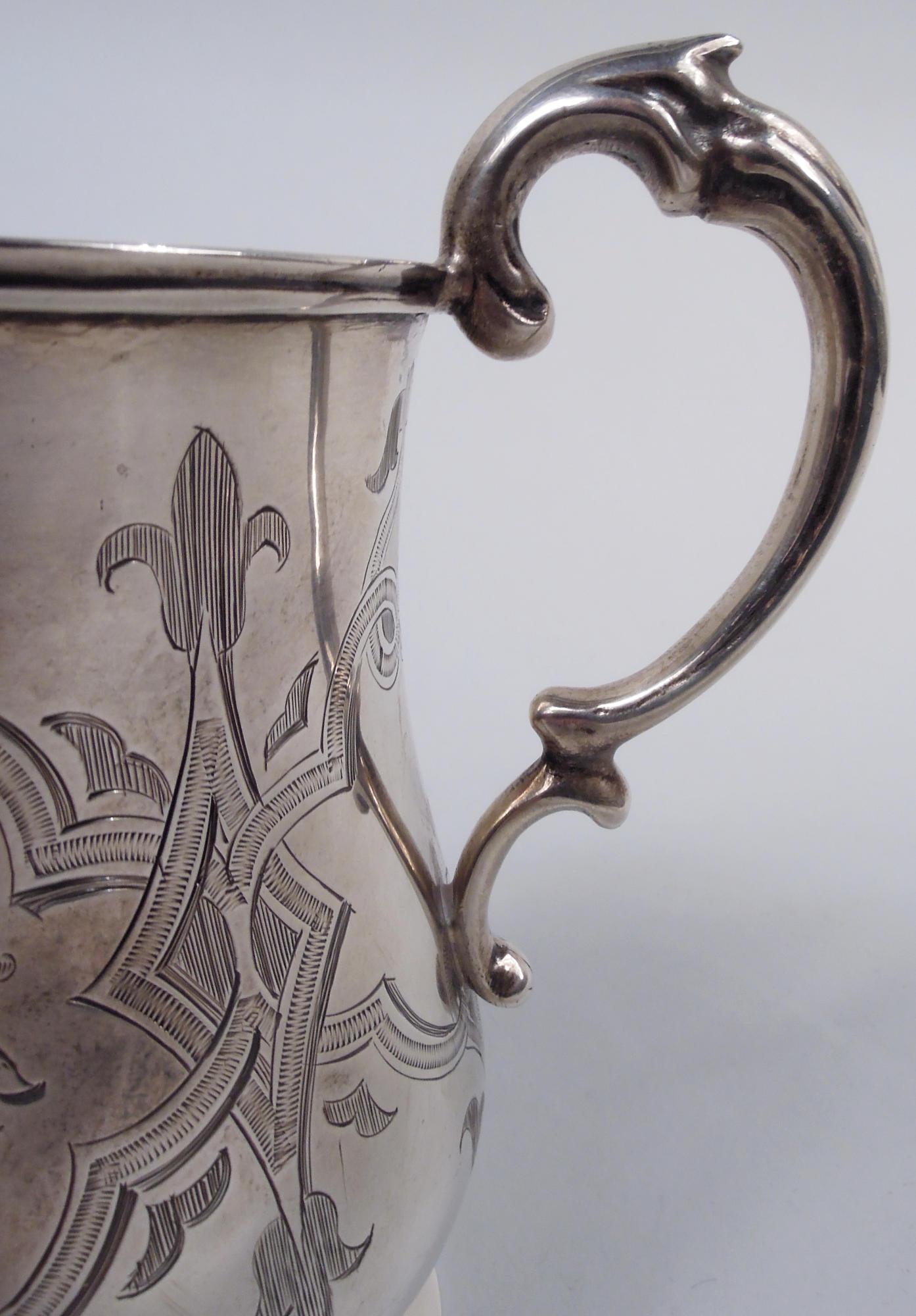 Antique English Victorian Classical Sterling Silver Baby Cup, 1860 For Sale 1