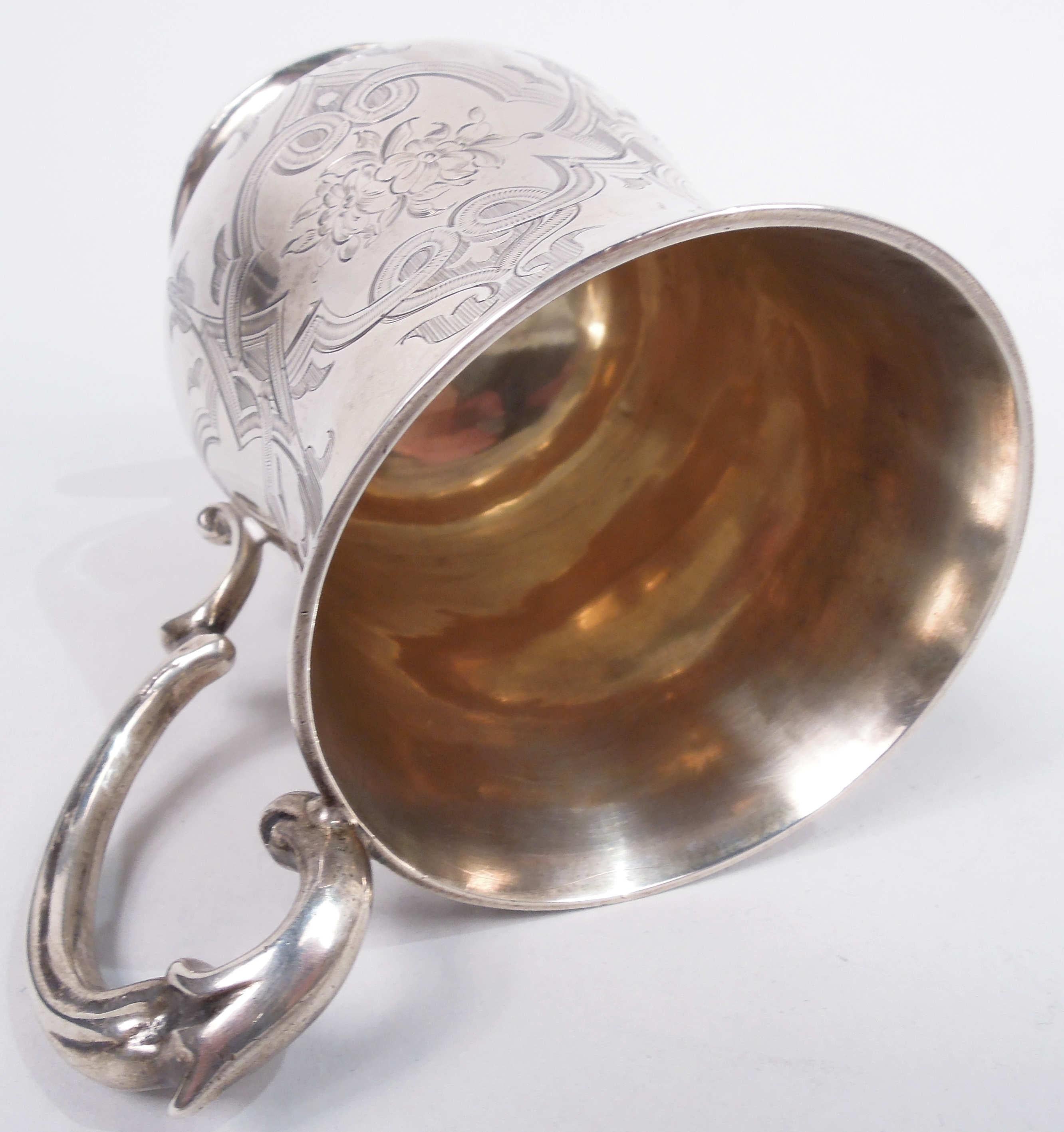 Antique English Victorian Classical Sterling Silver Baby Cup, 1860 For Sale 3