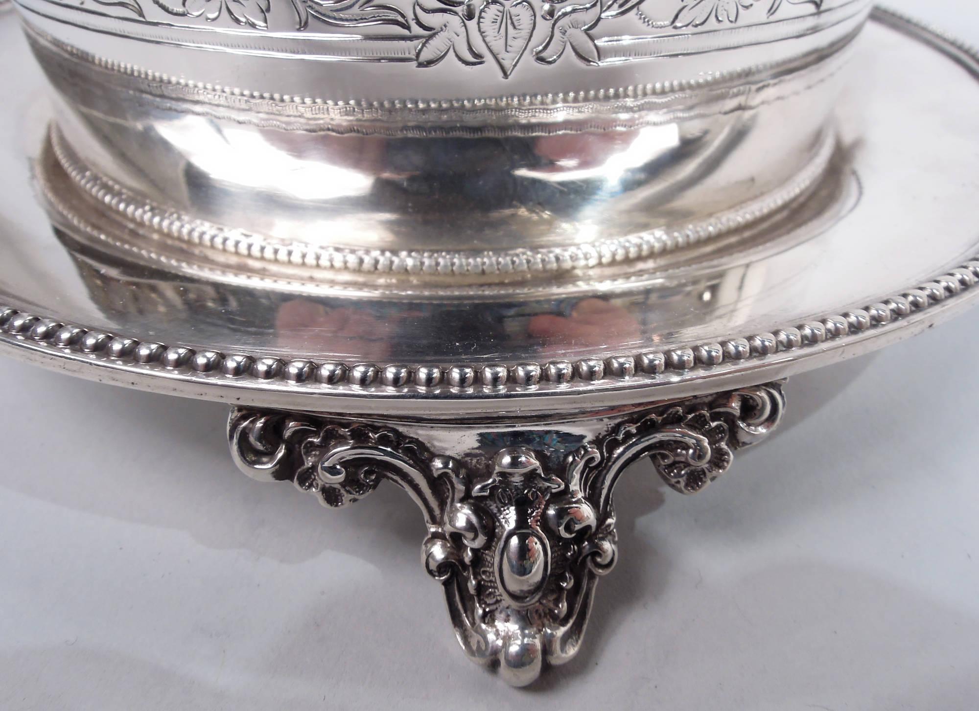 Antique English Victorian Classical Sterling Silver Biscuit Jar, 1872 For Sale 5