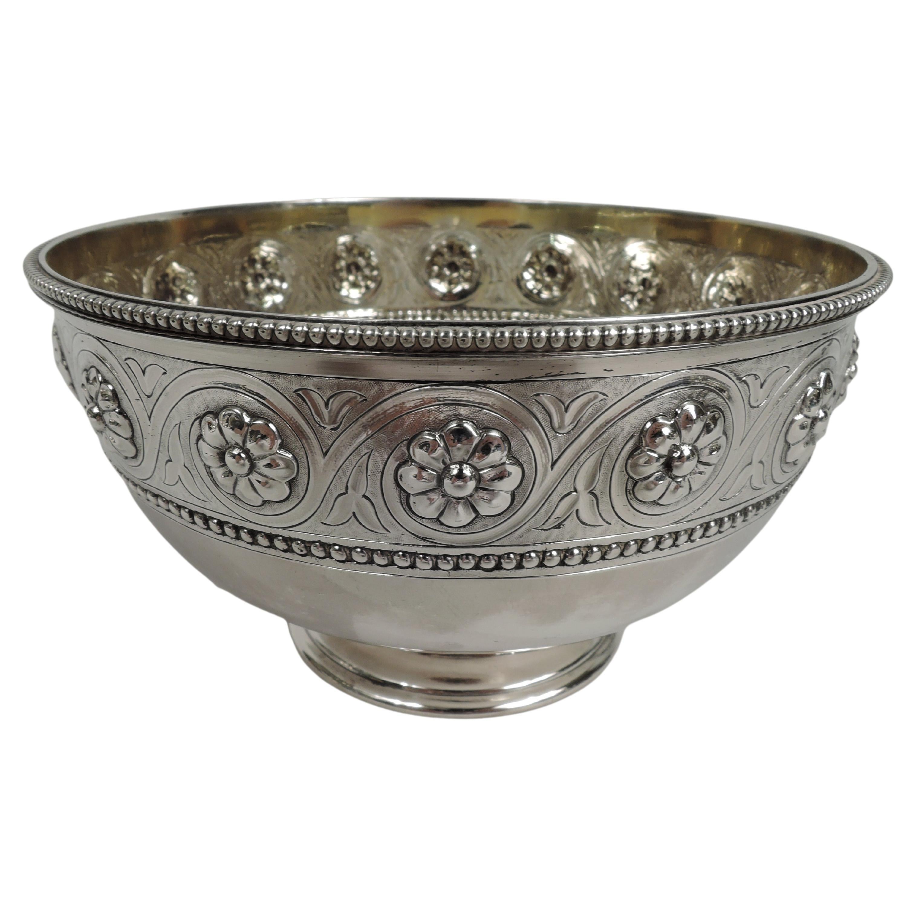 Antique English Victorian Classical Sterling Silver Bowl