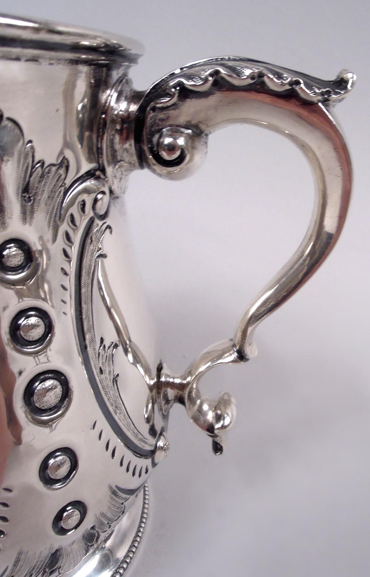 Antique English Victorian Classical Sterling Silver Cann, 1864 For Sale 1