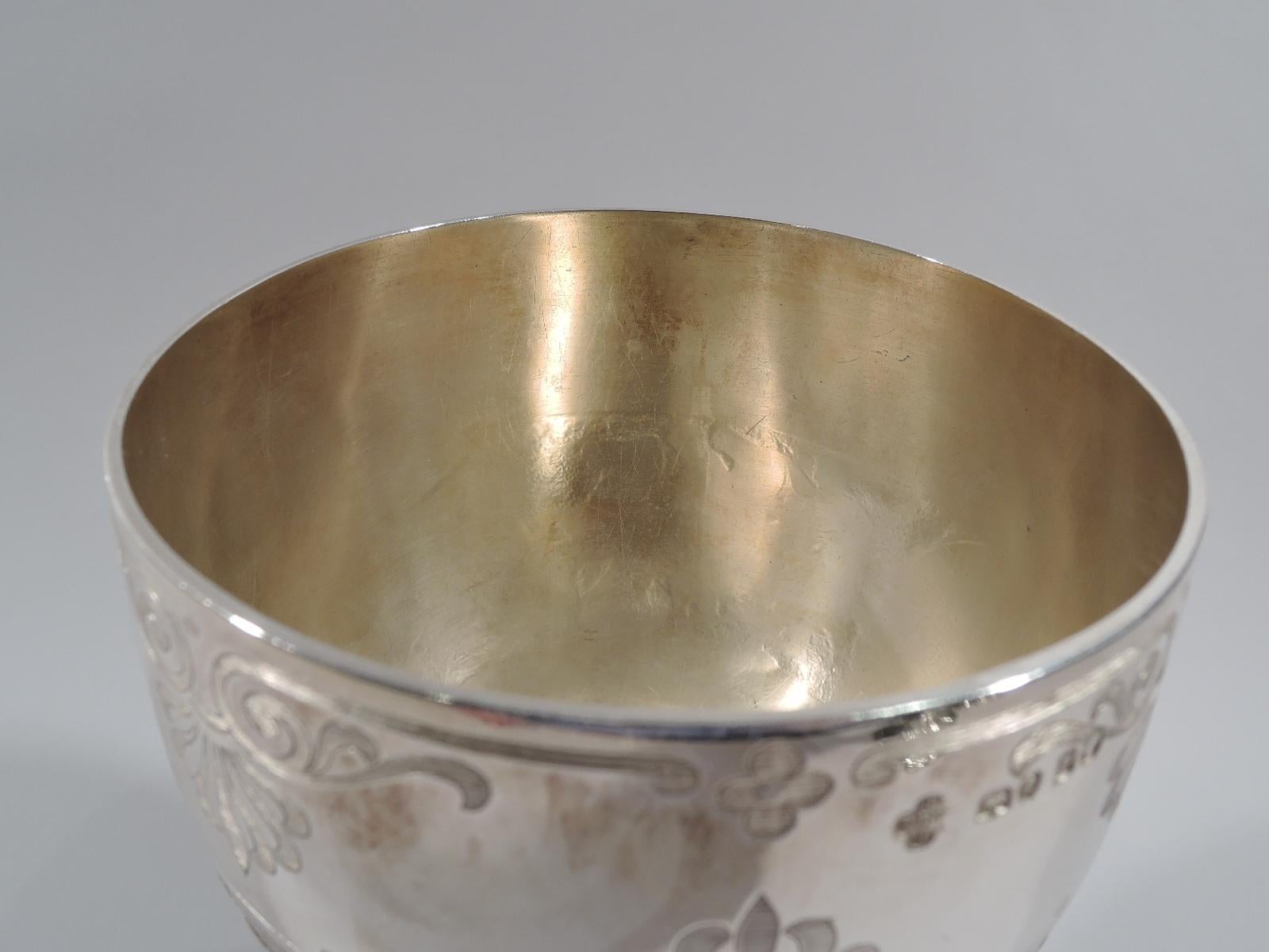 Antique English Victorian Classical Sterling Silver Goblet Chalice In Excellent Condition In New York, NY