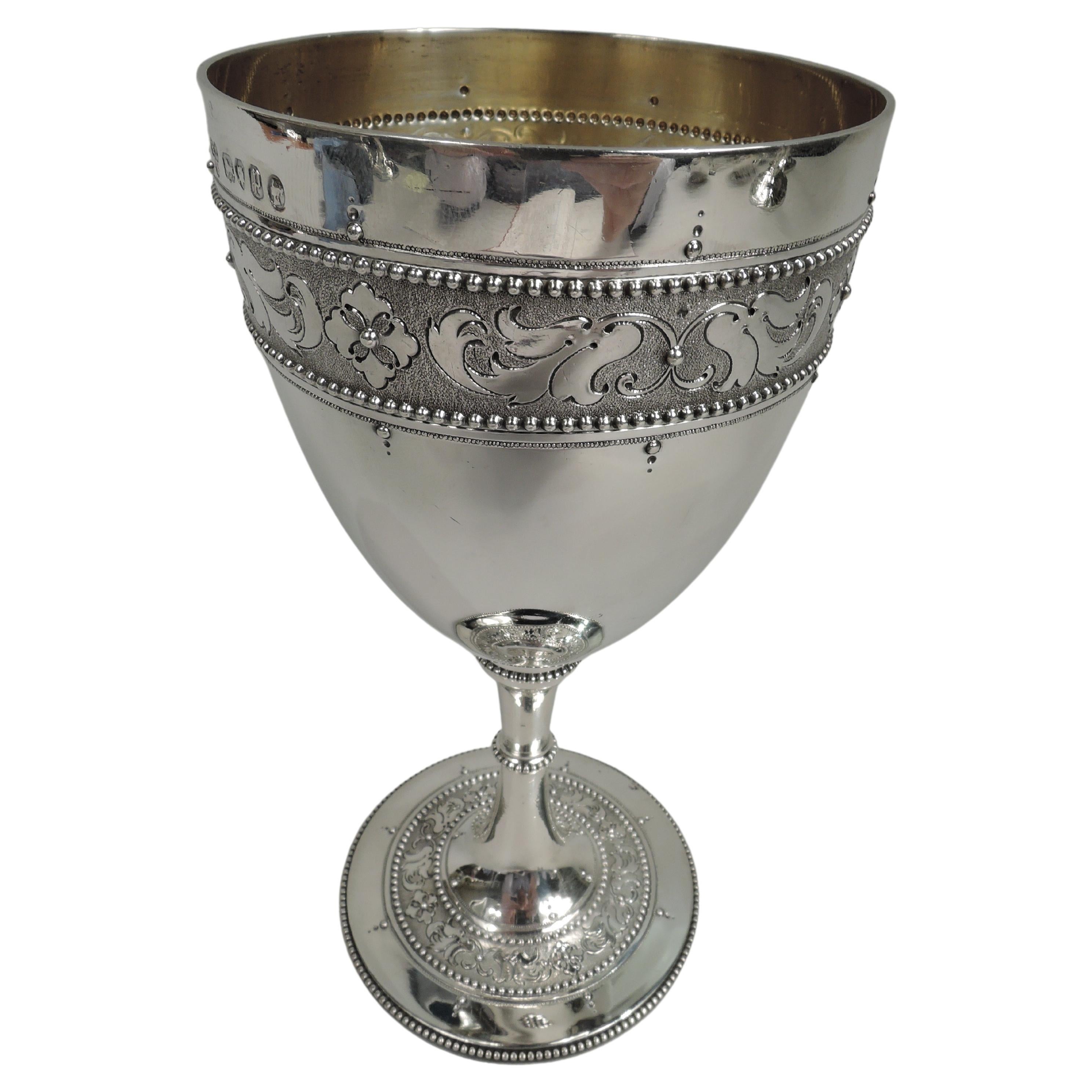 Antique English Victorian Classical Sterling Silver Goblet