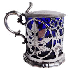 Antique English Victorian Classical Sterling Silver Mustard Pot, 1842