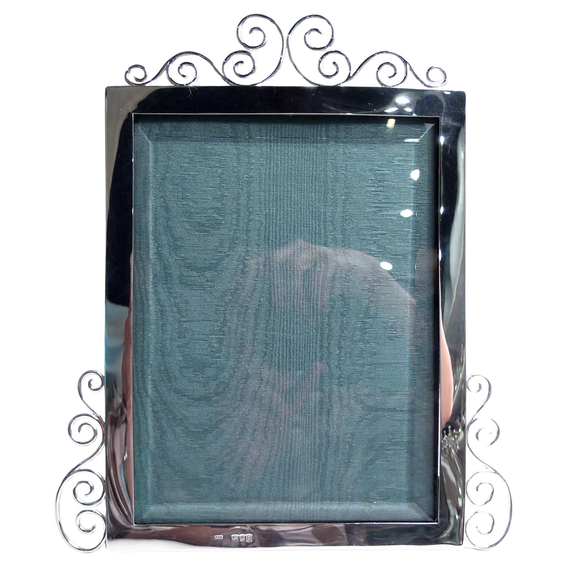 Antica cornice d'argento inglese vittoriana classica 1896 in vendita