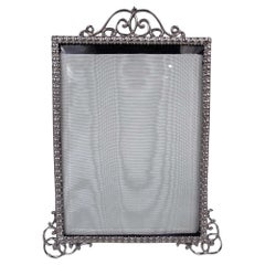 Antica cornice inglese vittoriana classica in argento sterling, 1898