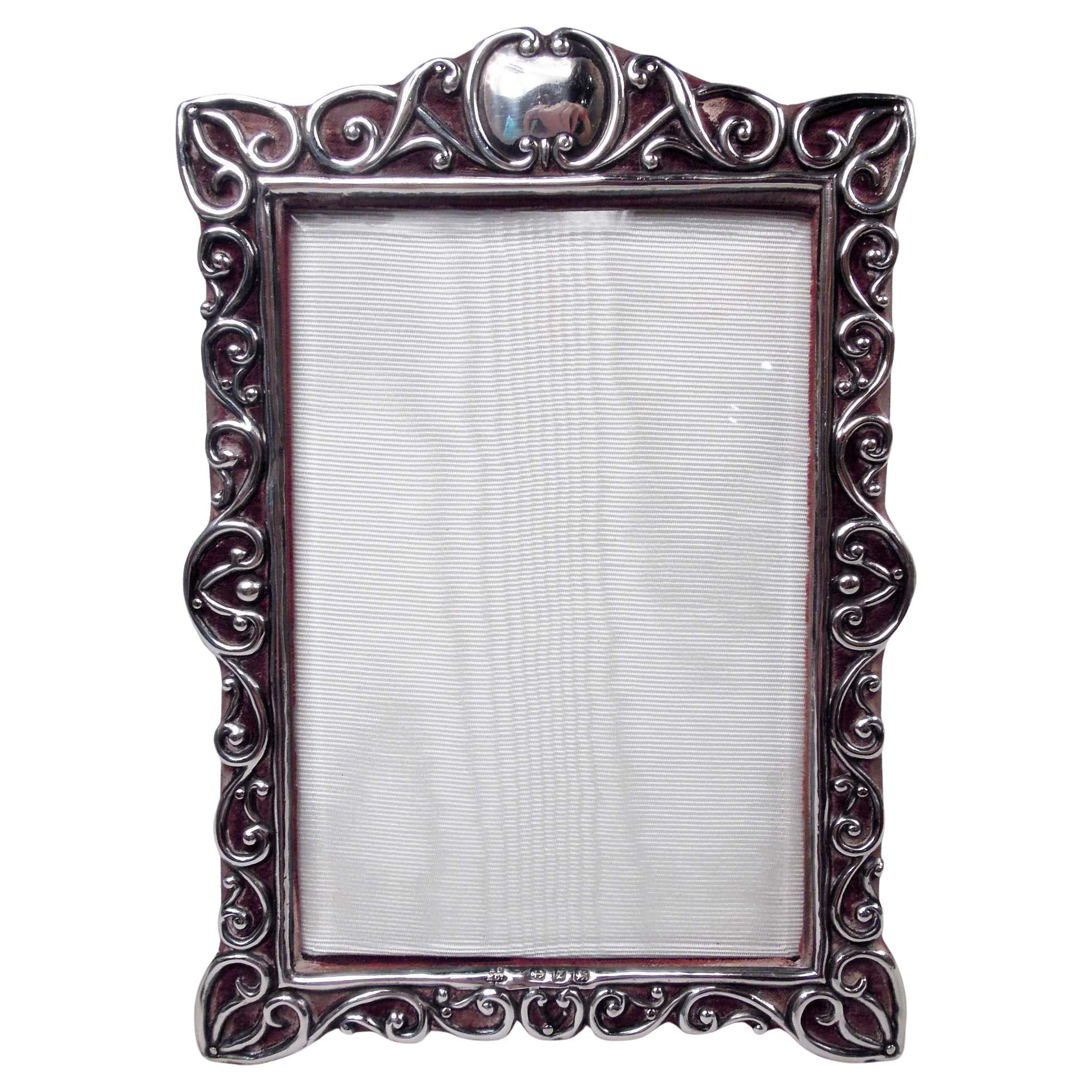Antique English Victorian Classical Sterling Silver Picture Frame 1899