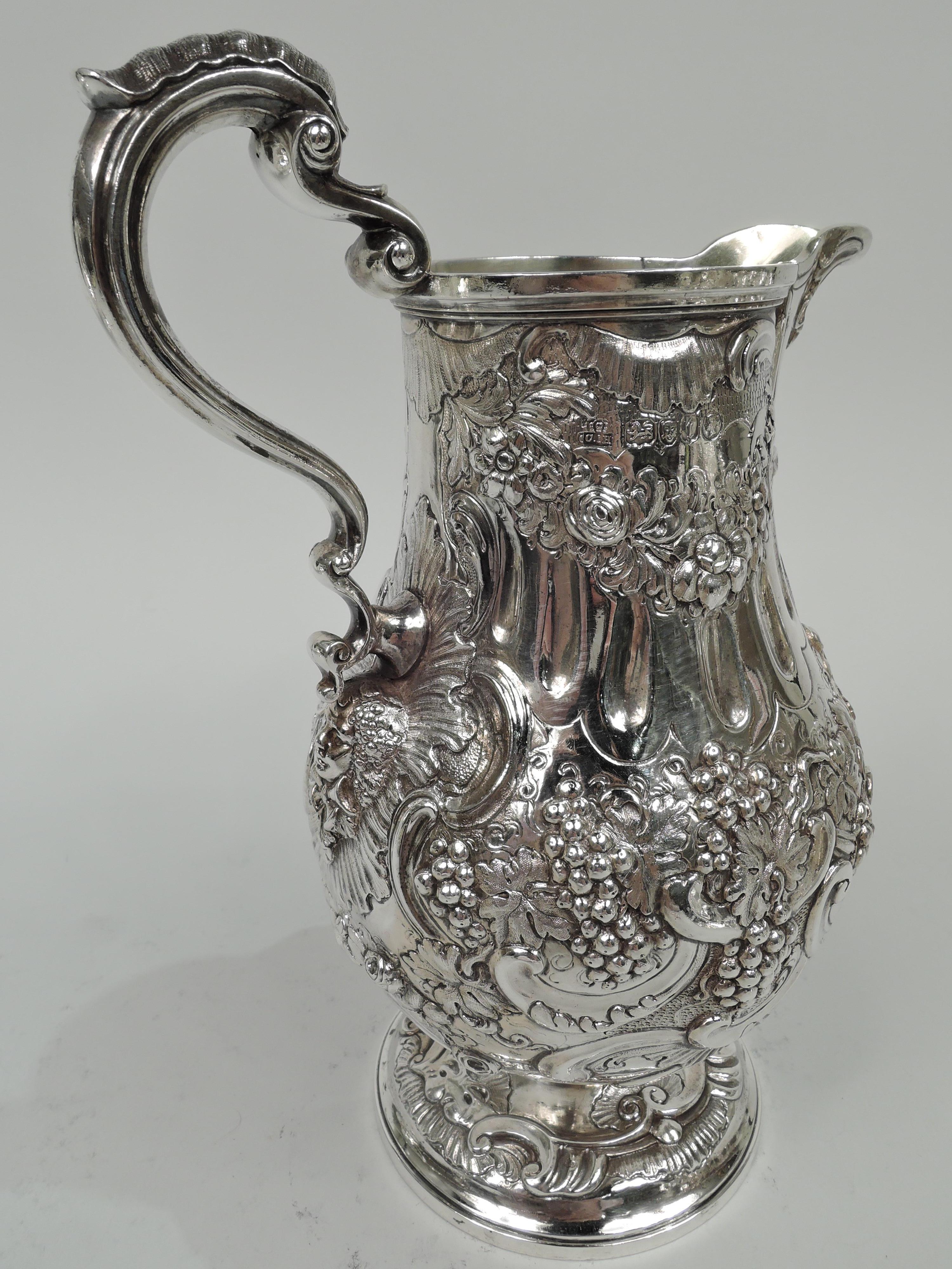 Late 19th Century Antique English Victorian Classical Sterling Silver Wine Decanter Jug
