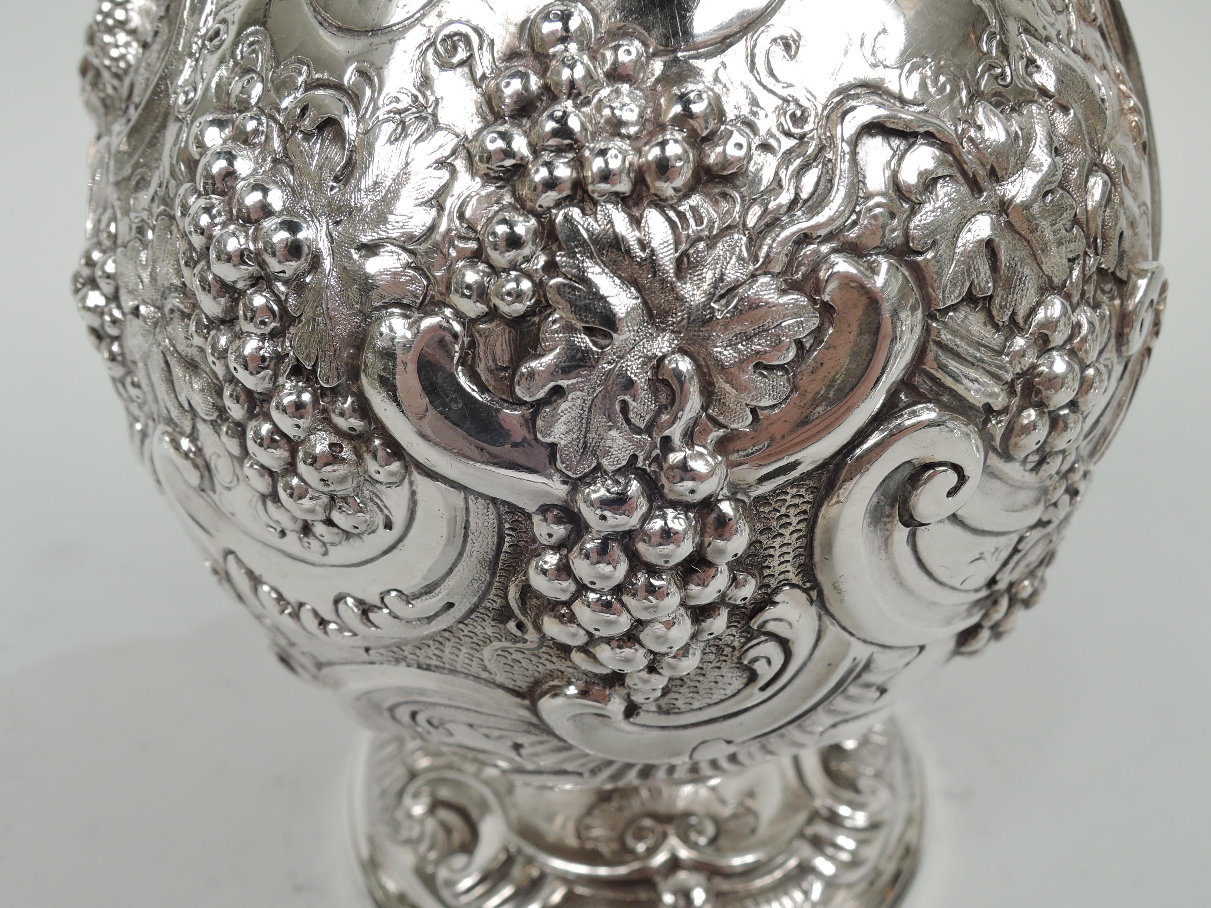 Antique English Victorian Classical Sterling Silver Wine Decanter Jug For Sale 2