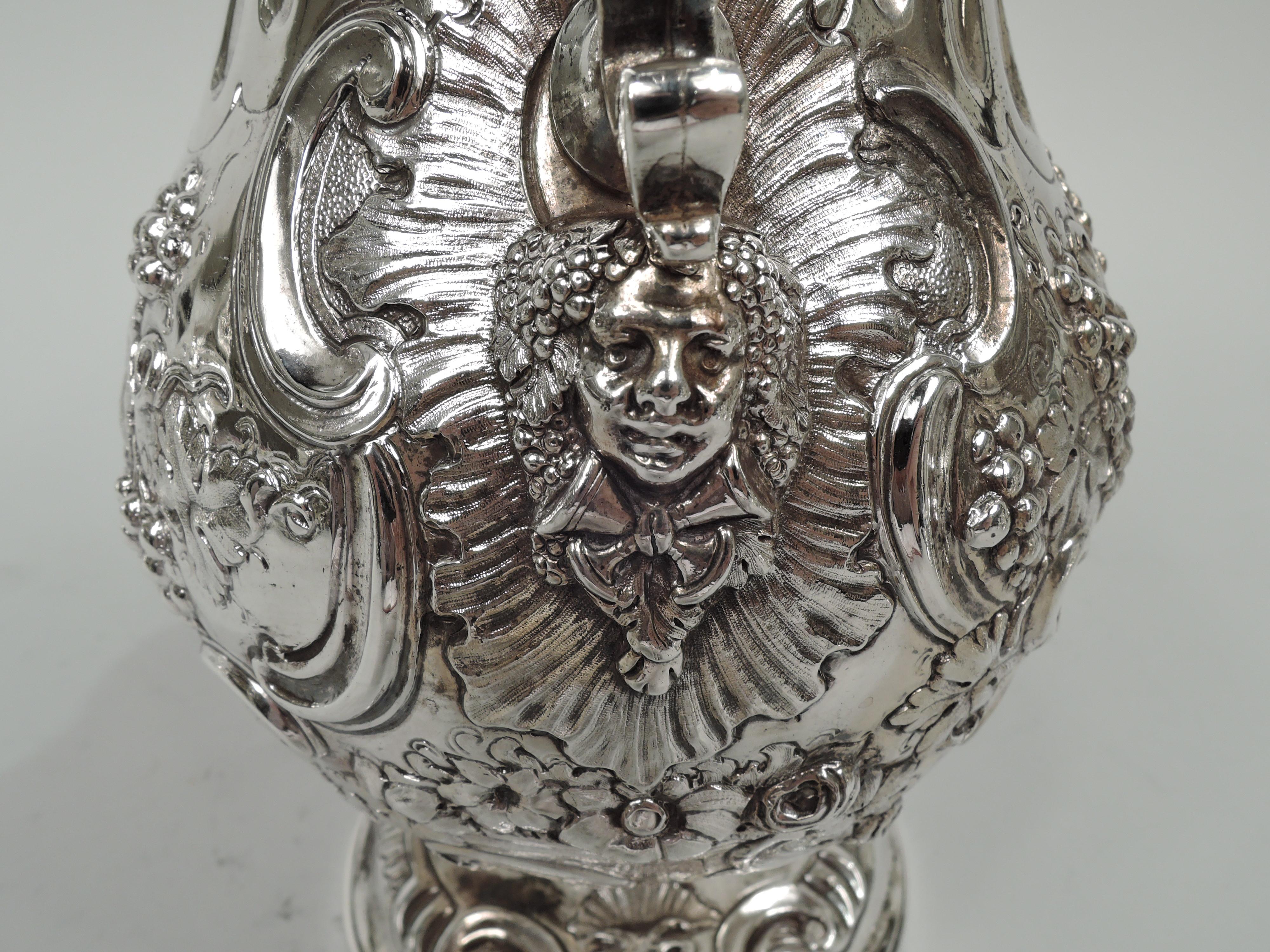 Antique English Victorian Classical Sterling Silver Wine Decanter Jug For Sale 3