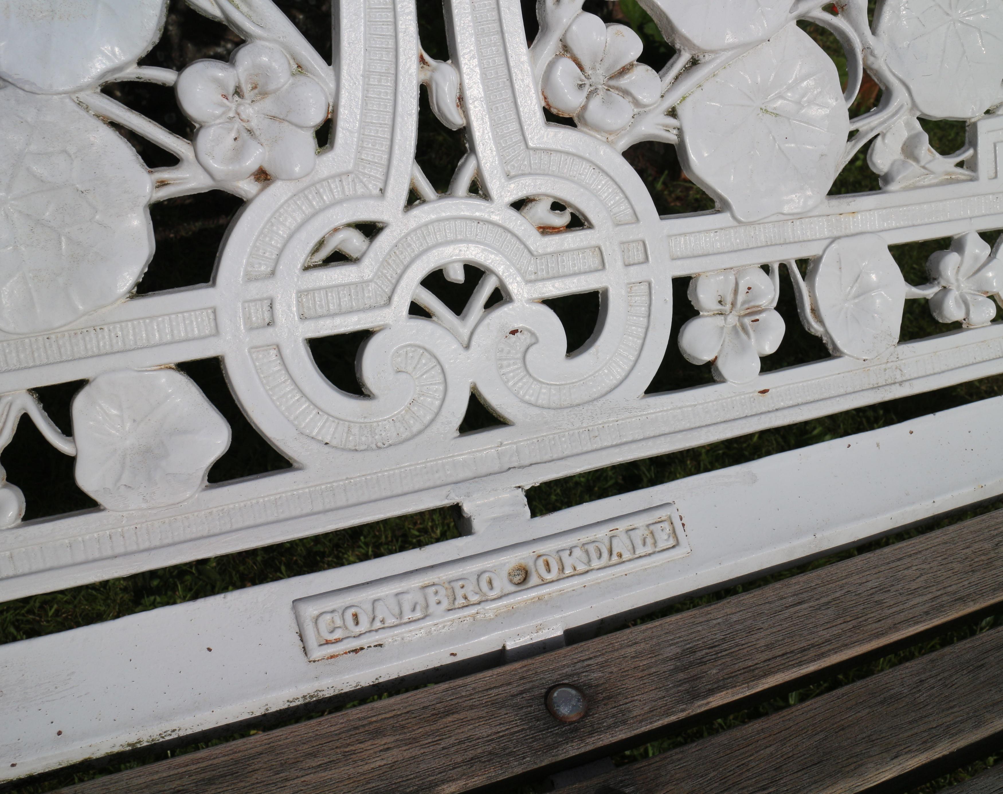 Iron Antique English Victorian Coalbrookdale Nasturtium Pattern Garden Seat/Bench