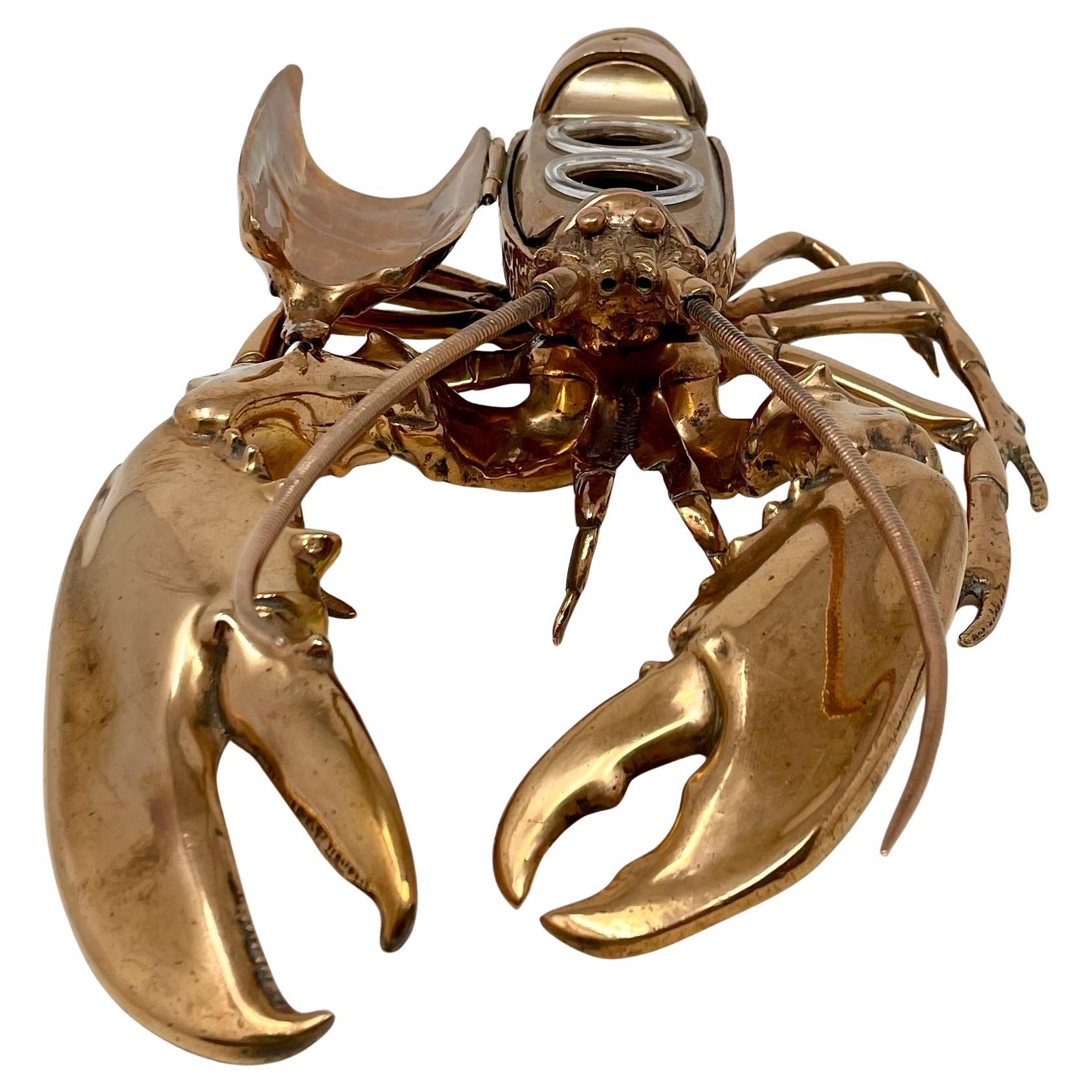 Antique English Victorian Copper Figural Lobster Inkwell, Circa 1890's. For Sale 10