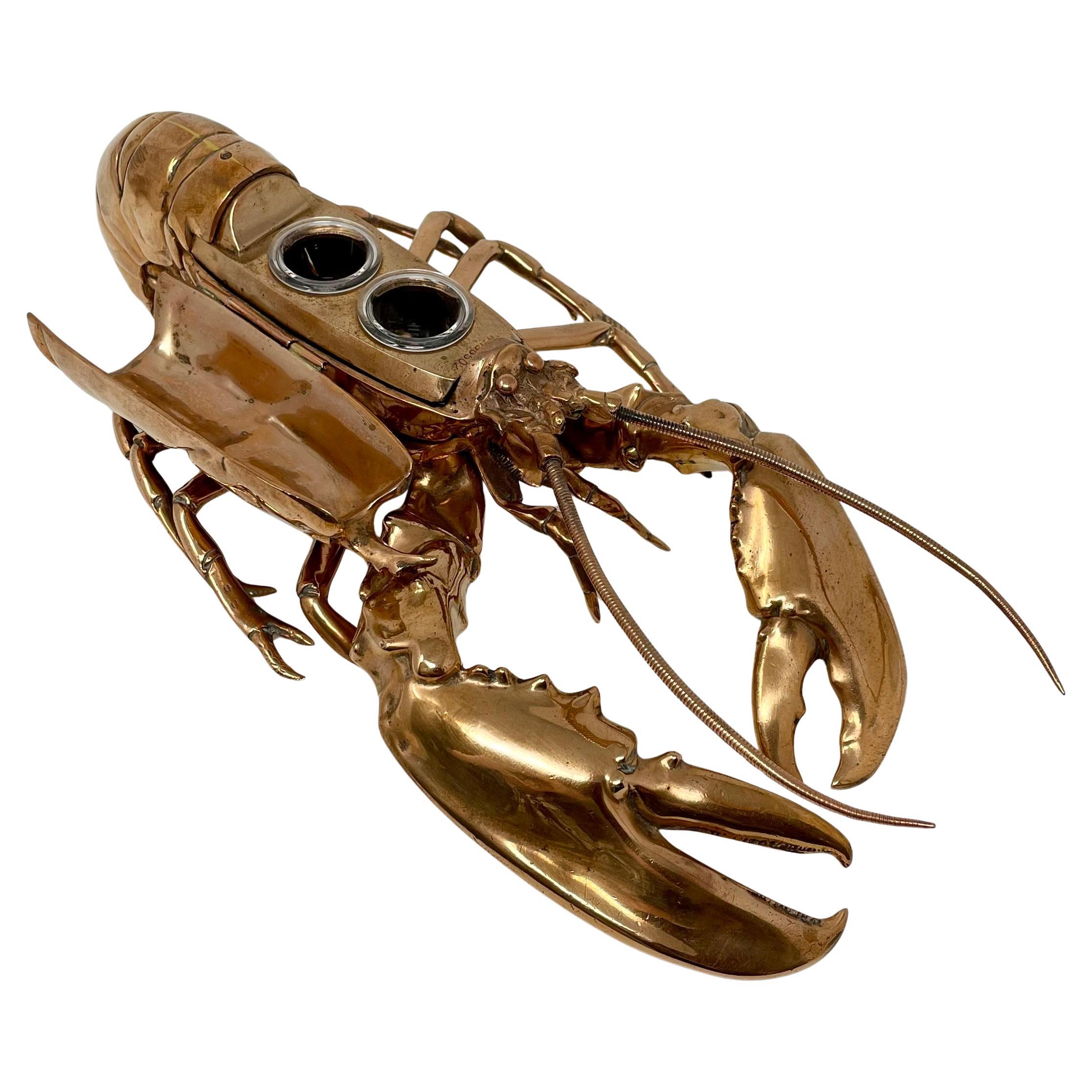 Antique English Victorian Copper Figural Lobster Inkwell, Circa 1890's. For Sale 1
