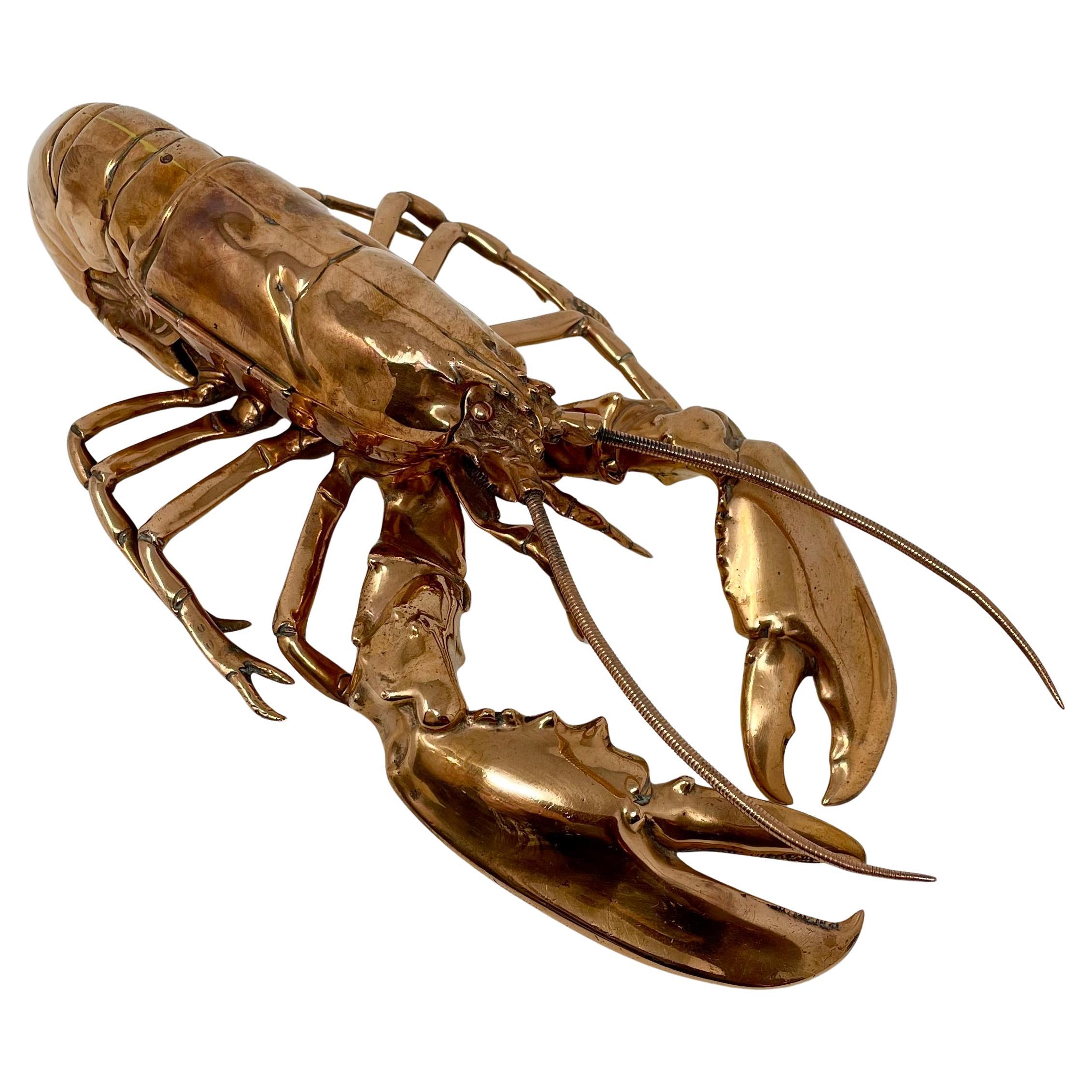 Antique English Victorian Copper Figural Lobster Inkwell, Circa 1890's. For Sale 2