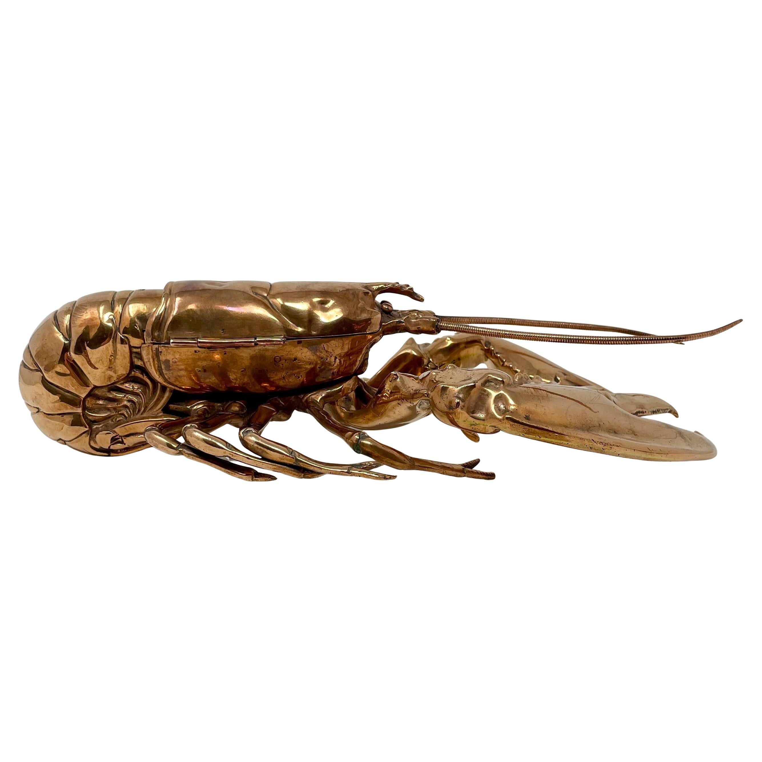 Antique English Victorian Copper Figural Lobster Inkwell, Circa 1890's. For Sale 3