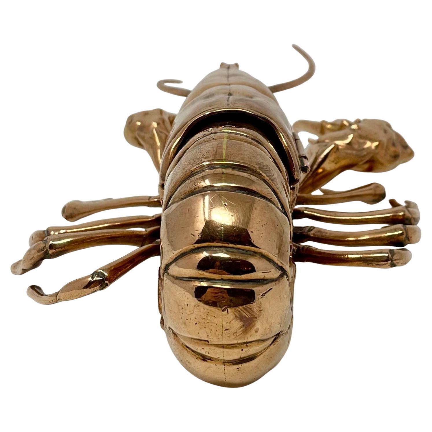 Antique English Victorian Copper Figural Lobster Inkwell, Circa 1890's. For Sale 5