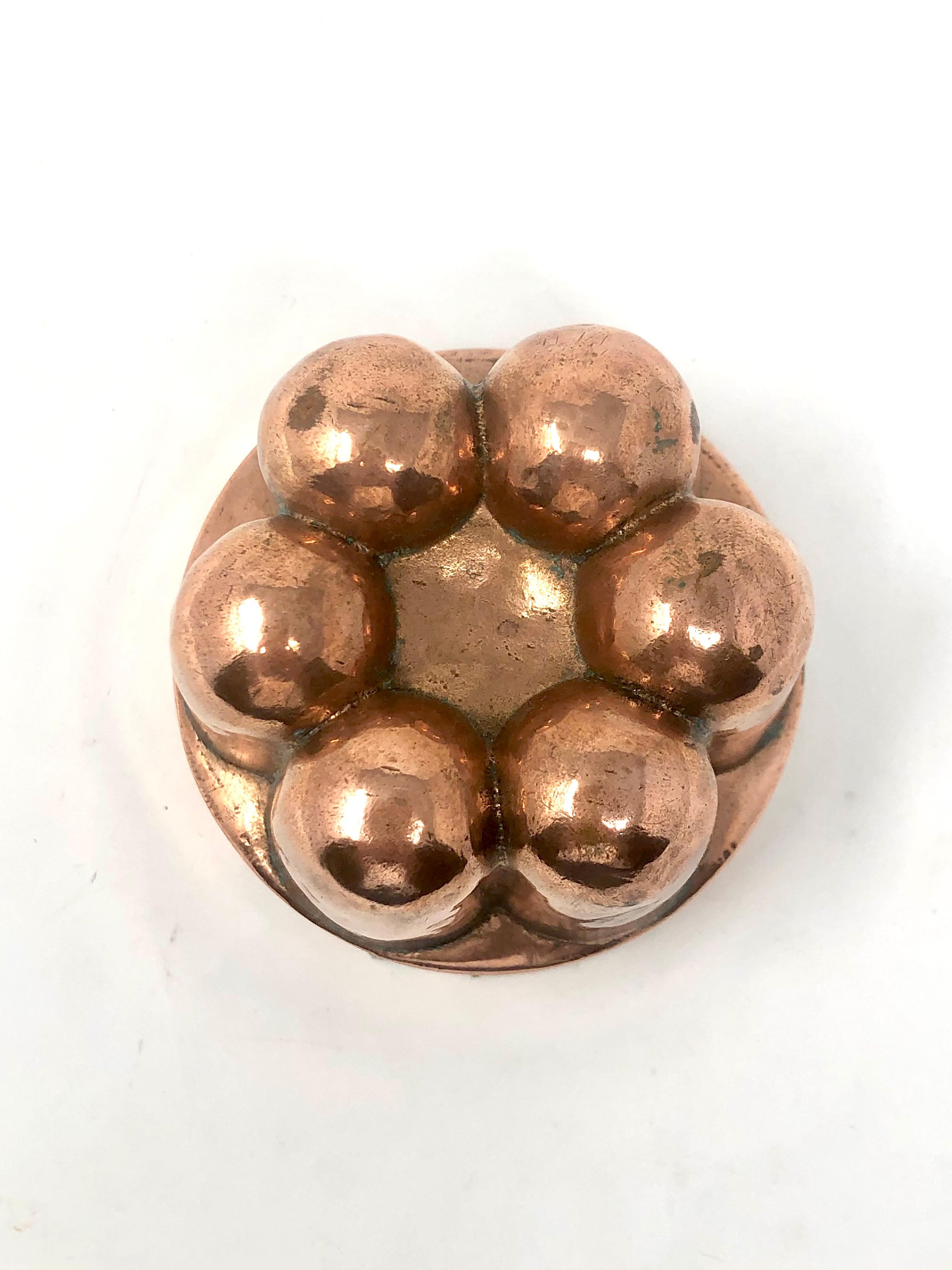 Antiguo molde inglés victoriano de cobre para gelatina, circa 1880 Inglés en venta