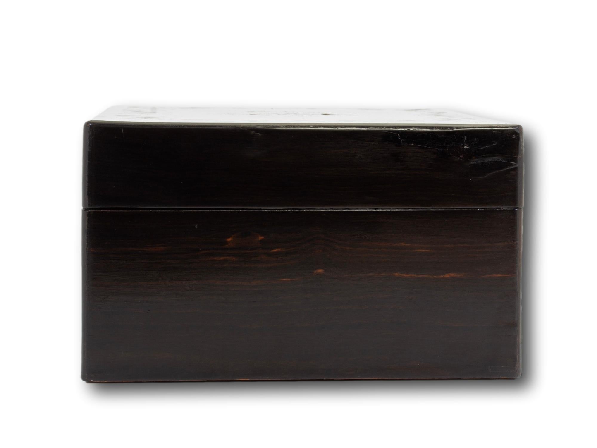 19th Century Antique English Victorian Coromandel and Mother of Pearl Jewellery Box For Sale