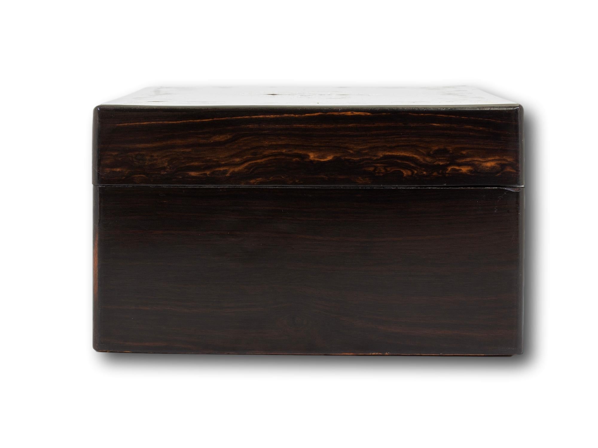 Antique English Victorian Coromandel and Mother of Pearl Jewellery Box For Sale 1