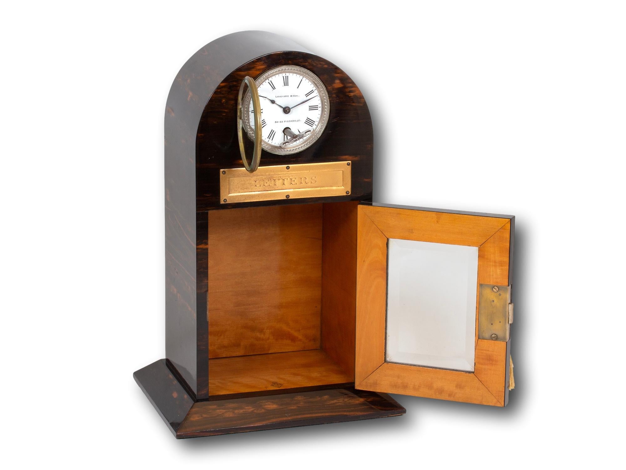 Antike englische viktorianische Coromandel Briefkastenuhr Chapman und Leuchars (19. Jahrhundert) im Angebot