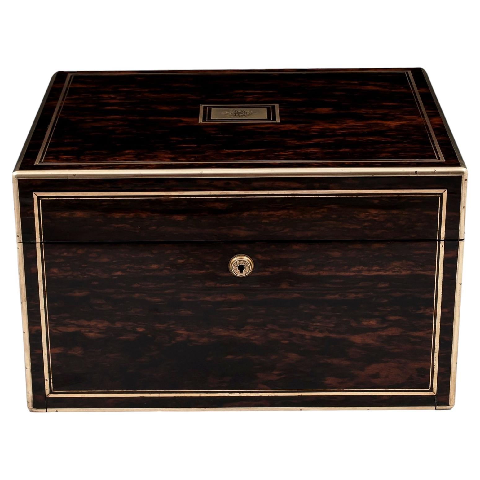 Antique English Victorian Coromandel Vanity Box from the Glyn Cywarch Estate