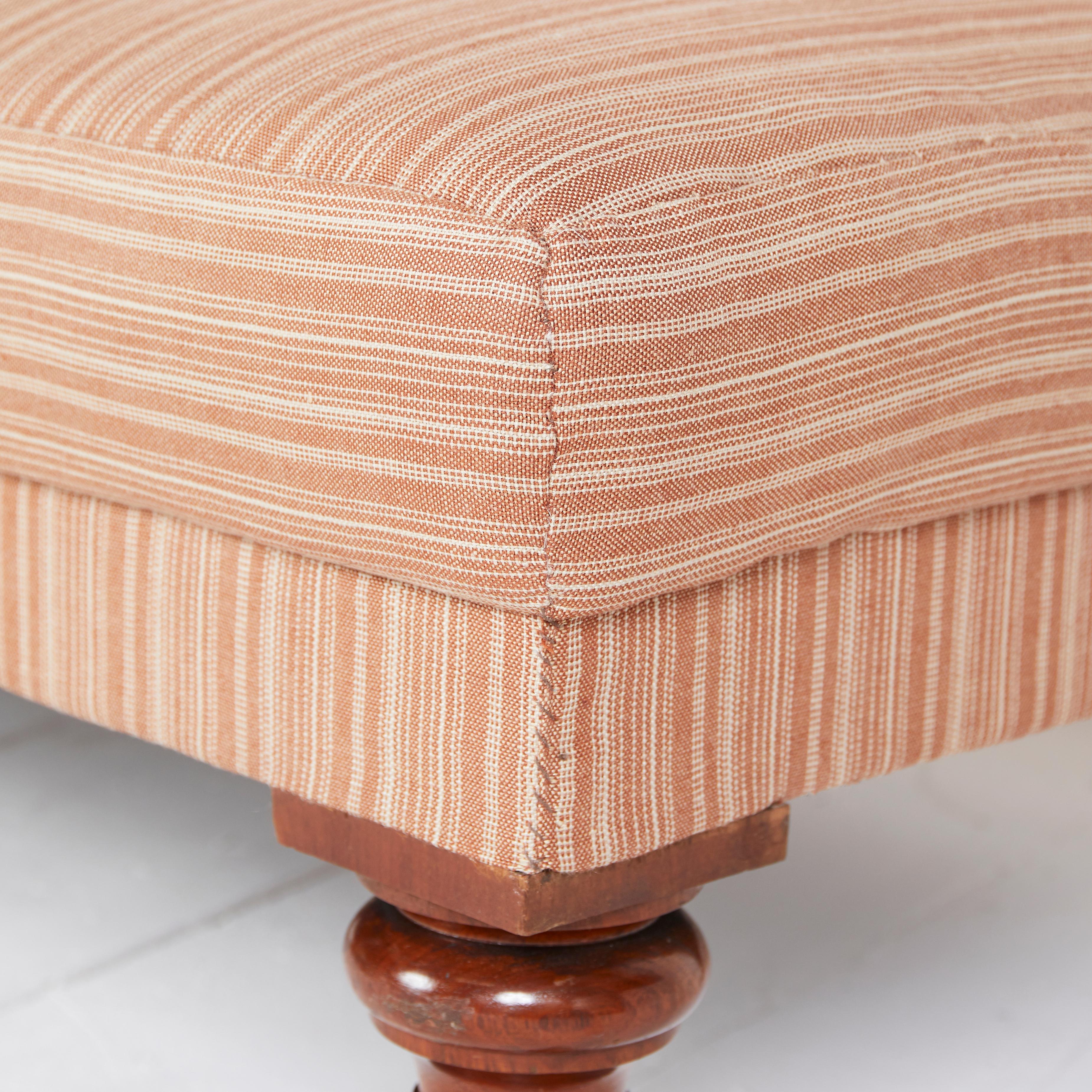 Hêtre Tabouret ancien anglais victorien daybed ottoman en vente