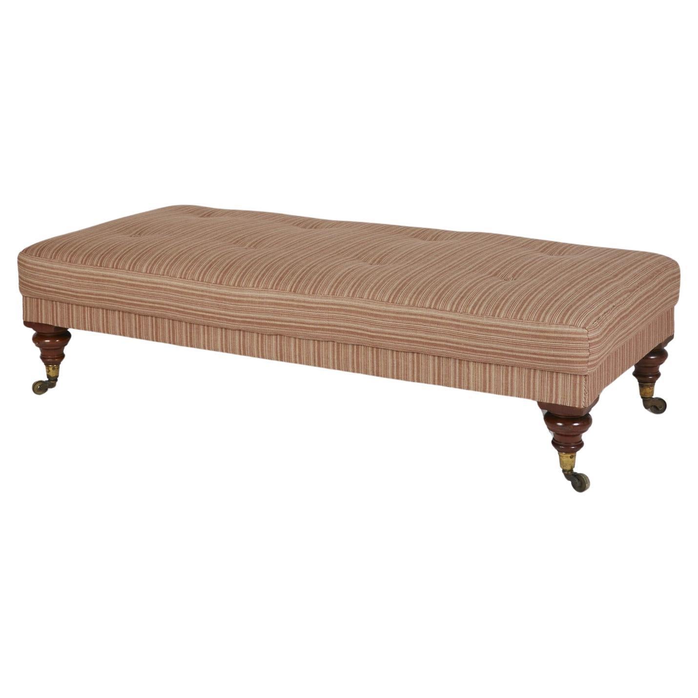 Antiguo taburete otomano victoriano inglés daybed