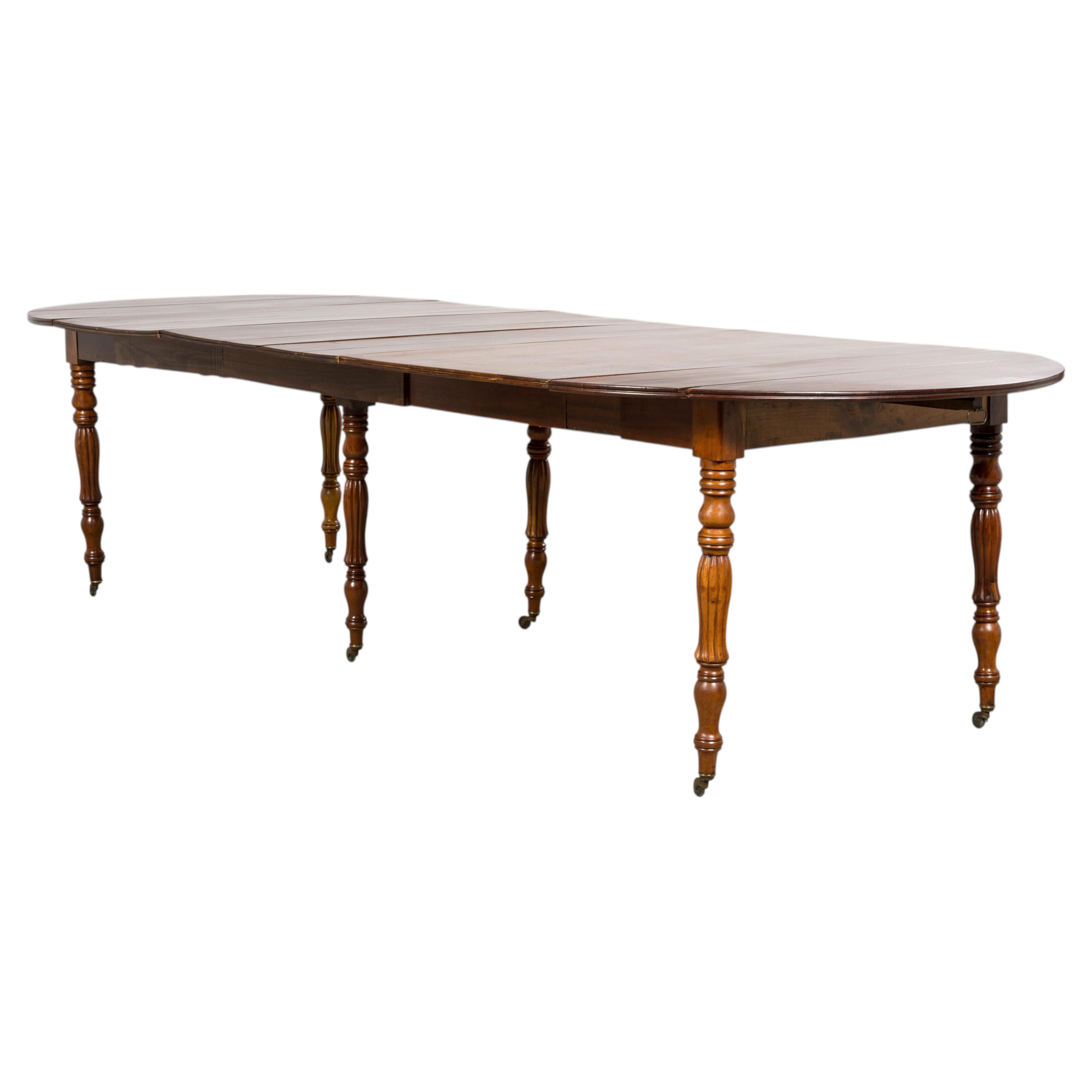 Antique English Victorian Drop-Leaf Dining Table in Mahogany, Late 19th Century