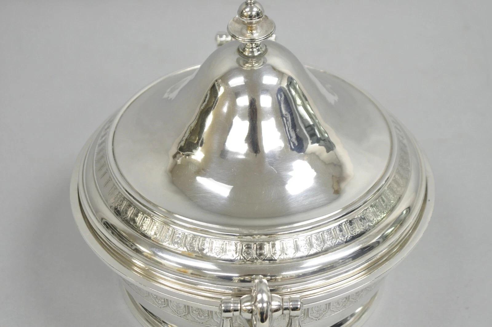 Soupière anglaise victorienne ancienne Reed & Barton plaquée argent en vente 4