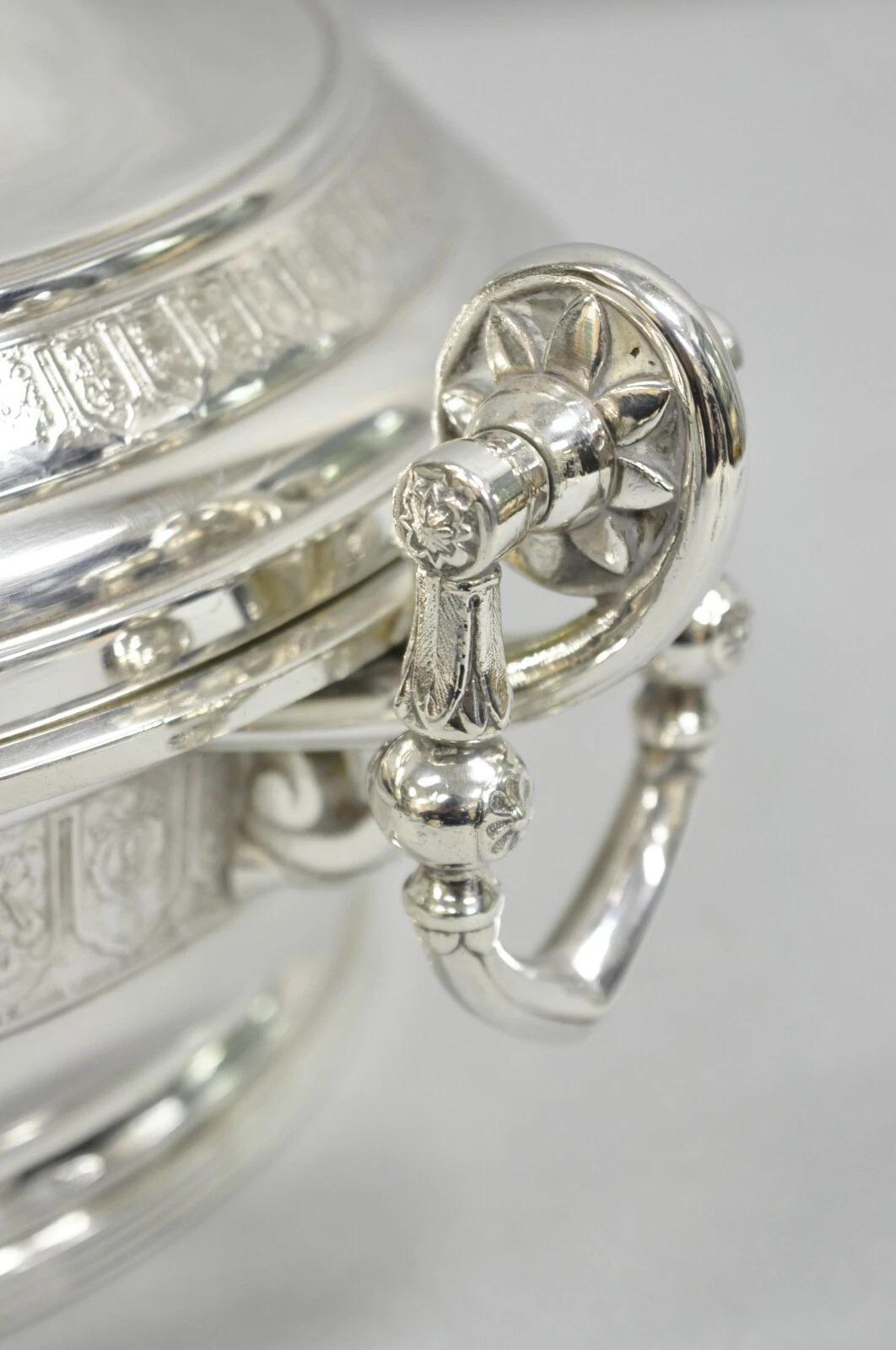 Plaqué argent Soupière anglaise victorienne ancienne Reed & Barton plaquée argent en vente