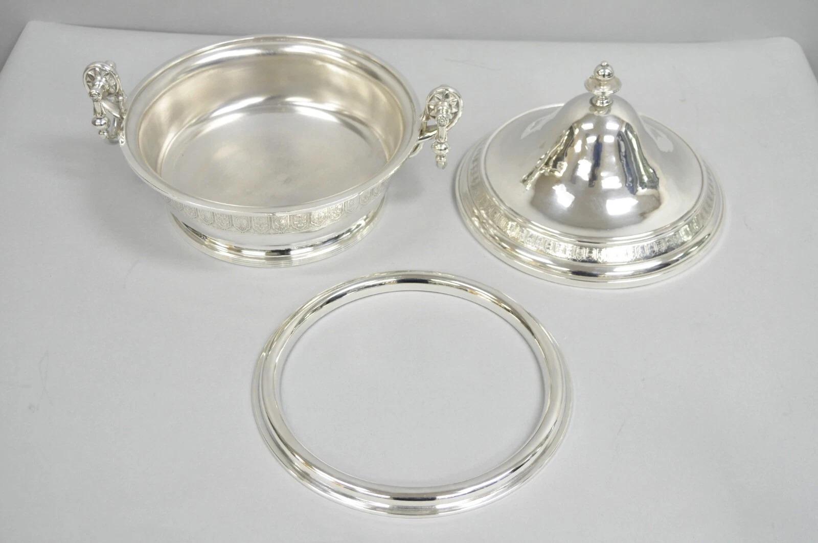 Soupière anglaise victorienne ancienne Reed & Barton plaquée argent en vente 2