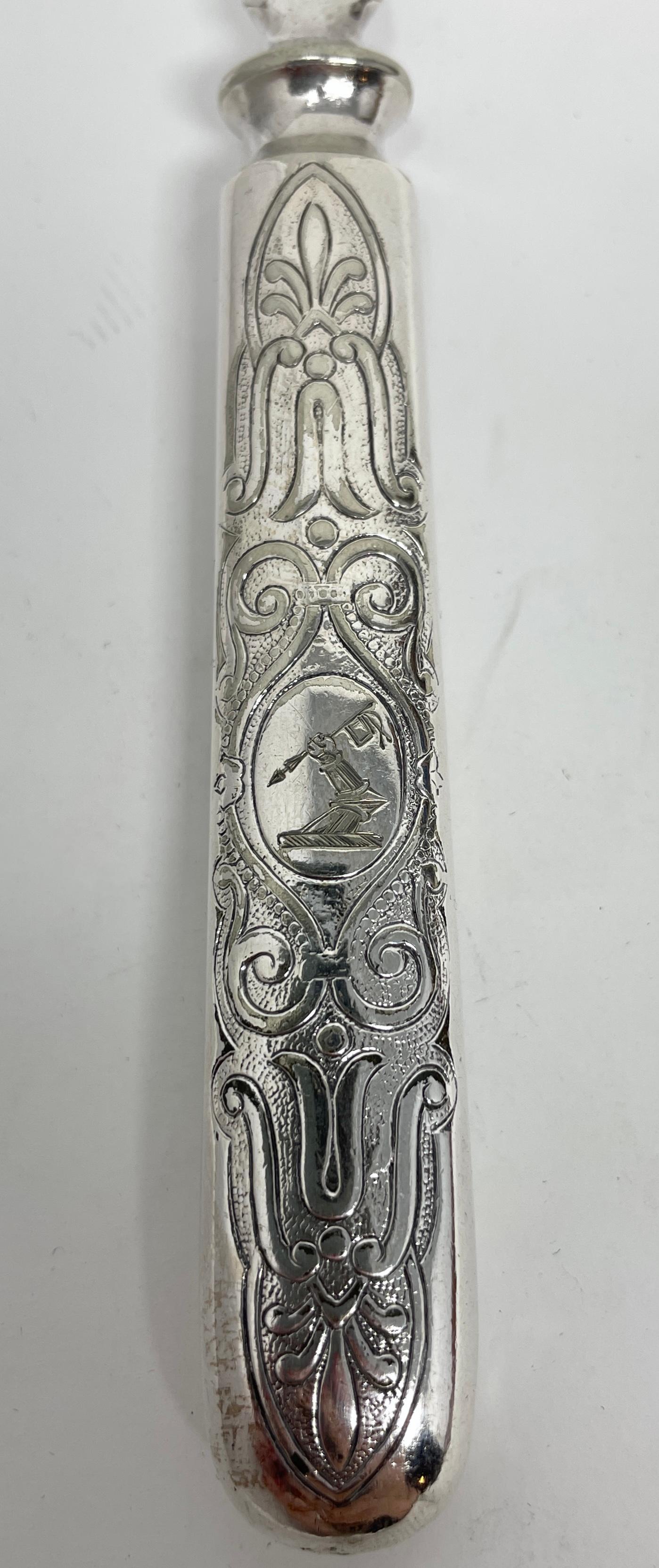 Antique English Victorian Elkington & Co. Sheffield Silver Fish Service in Case 7
