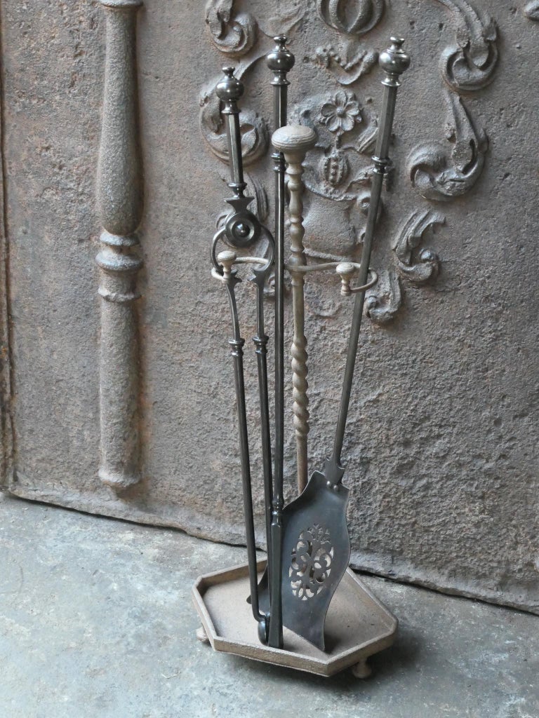 Antique English Victorian Fire Companion Set, 19th C. For Sale at 1stDibs