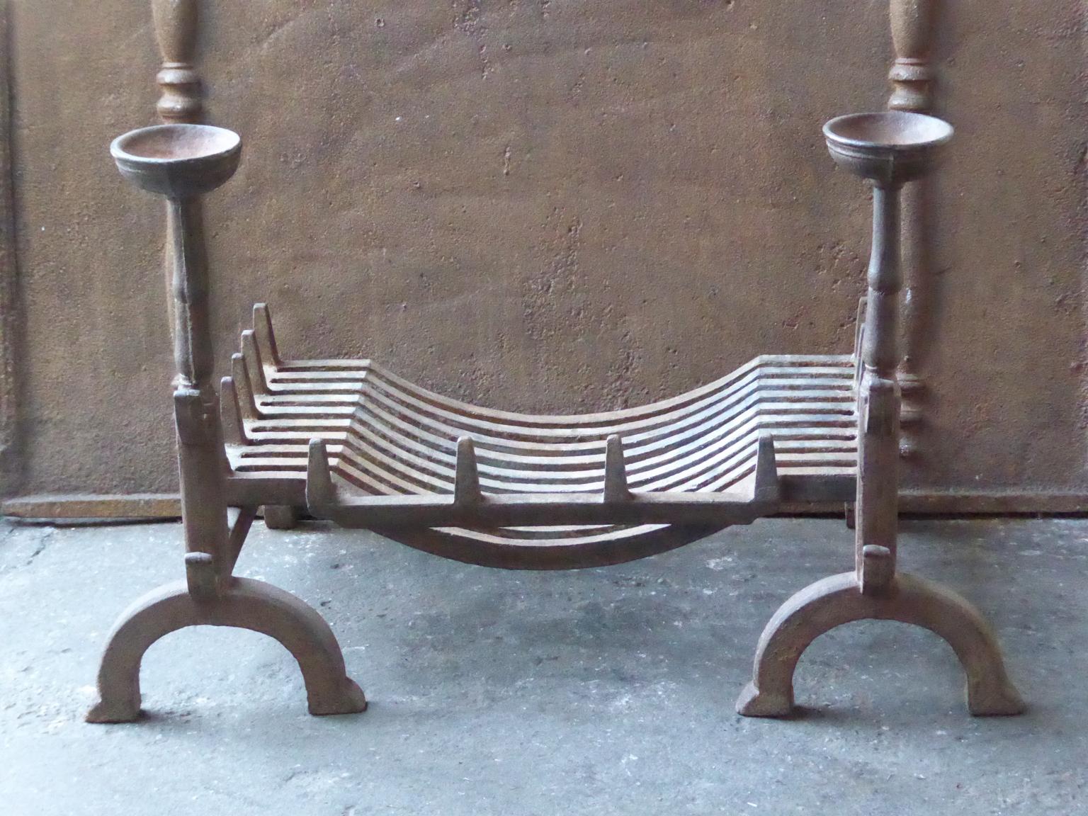 British Antique English Victorian Fireplace Grate or Fire Grate, 19th Century