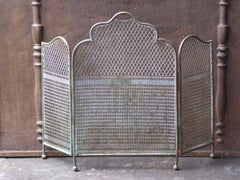 Antique English Victorian Fireplace Screen or Fire Screen, 19th Century