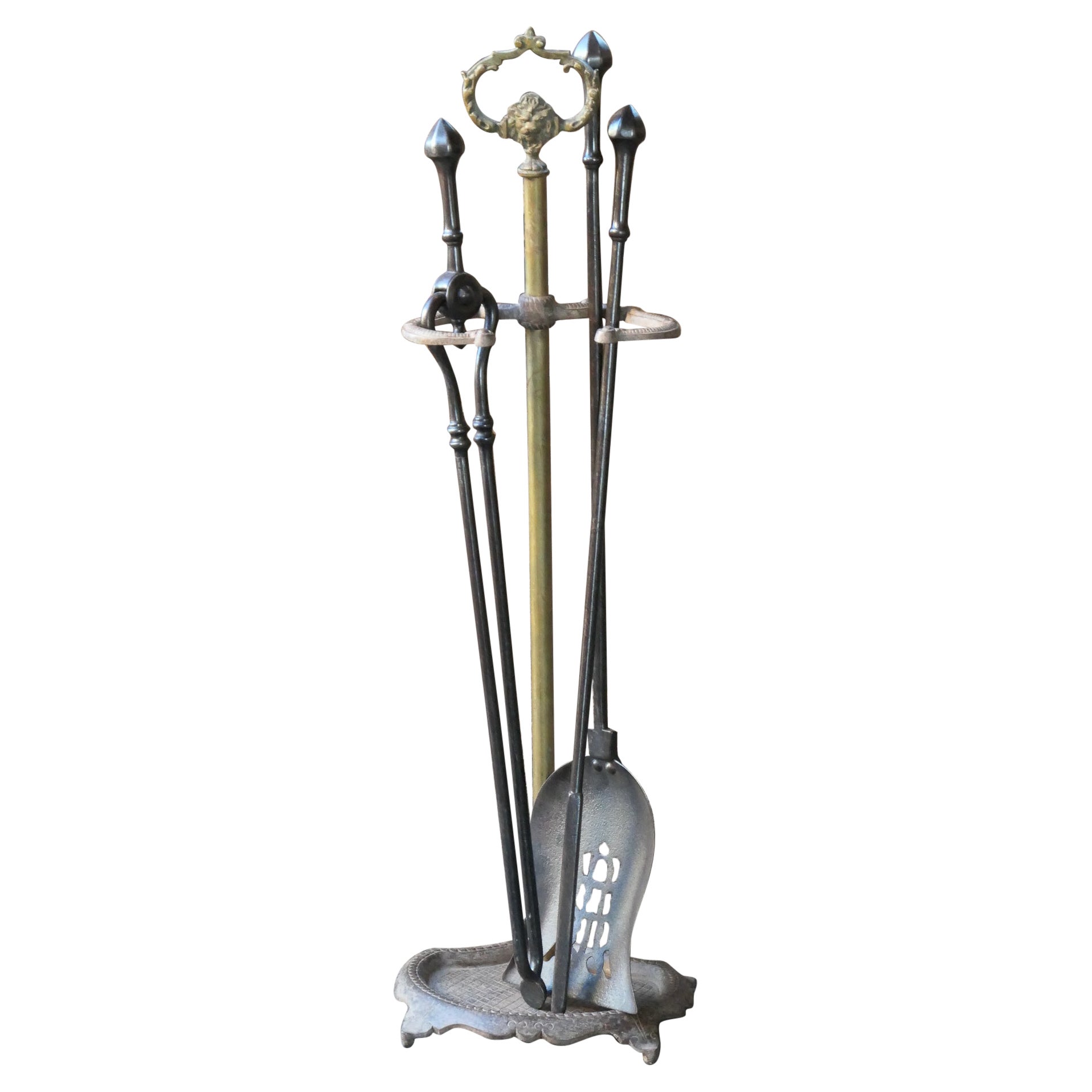 Antique English Victorian Fireplace Tool Set, 19th C