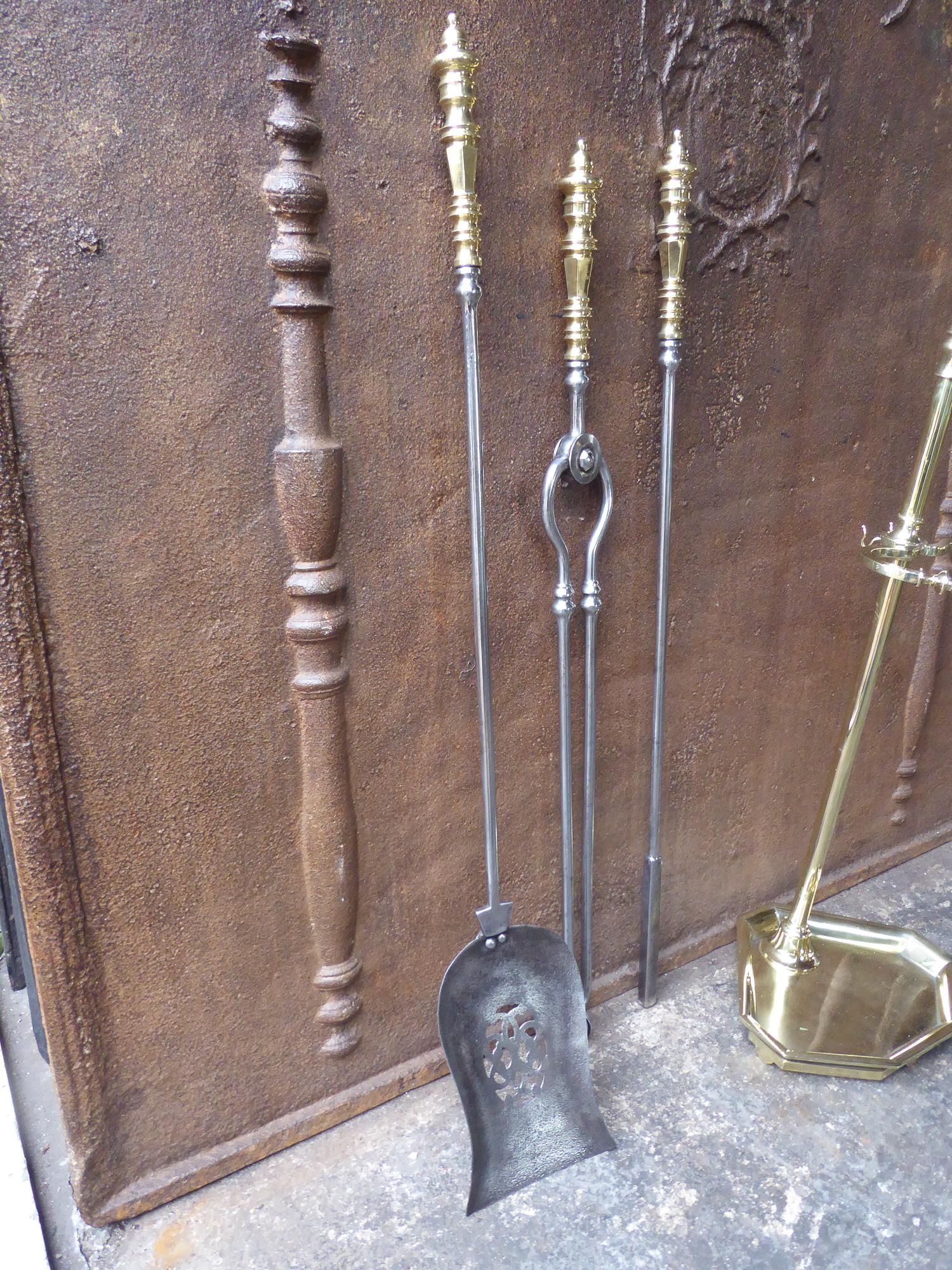 Antique English Victorian Fireplace Tools or Companion Set 5