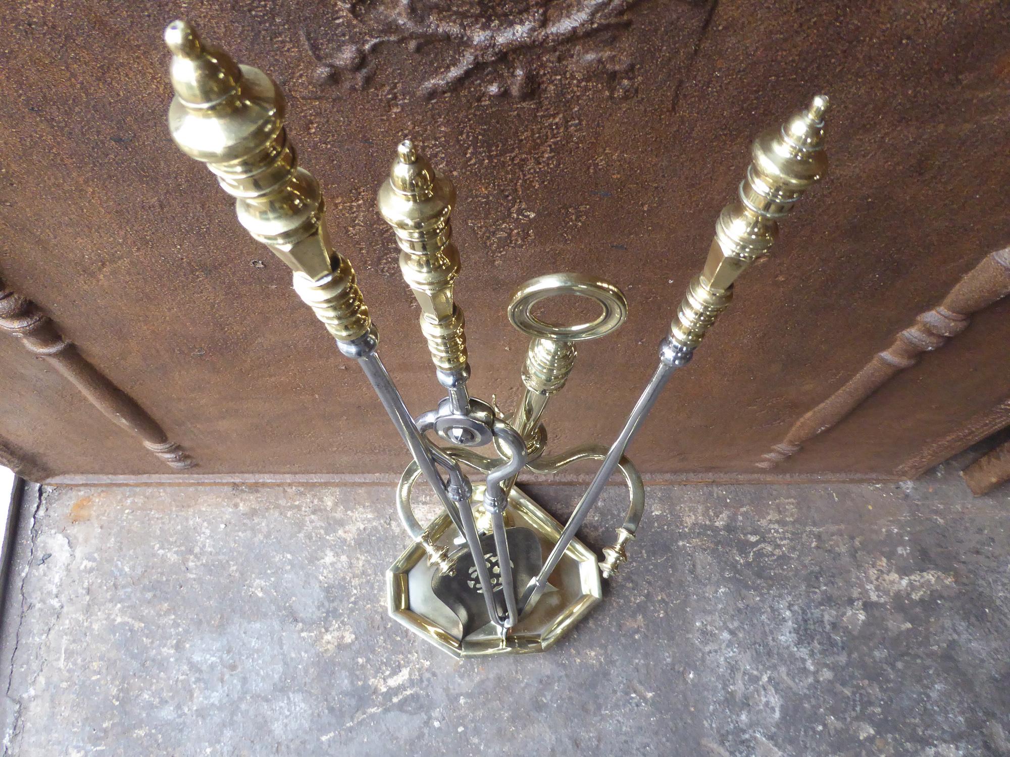 Antique English Victorian Fireplace Tools or Companion Set 7