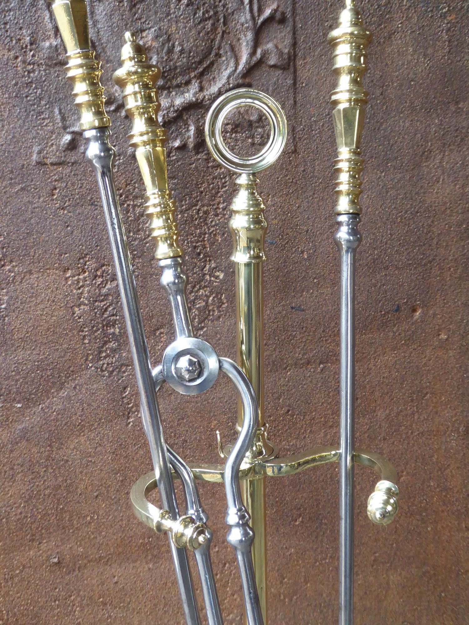 Antique English Victorian Fireplace Tools or Companion Set In Good Condition In Amerongen, NL