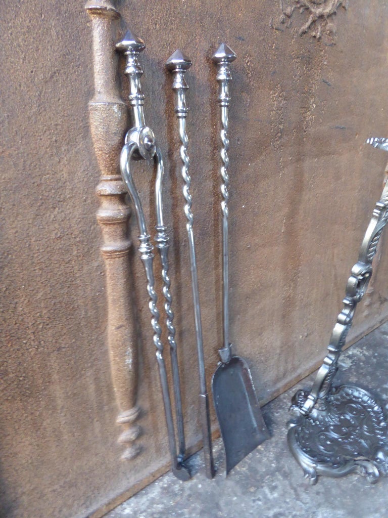 Antique English Victorian Fireplace Tools or Fire Tools, 19th Century