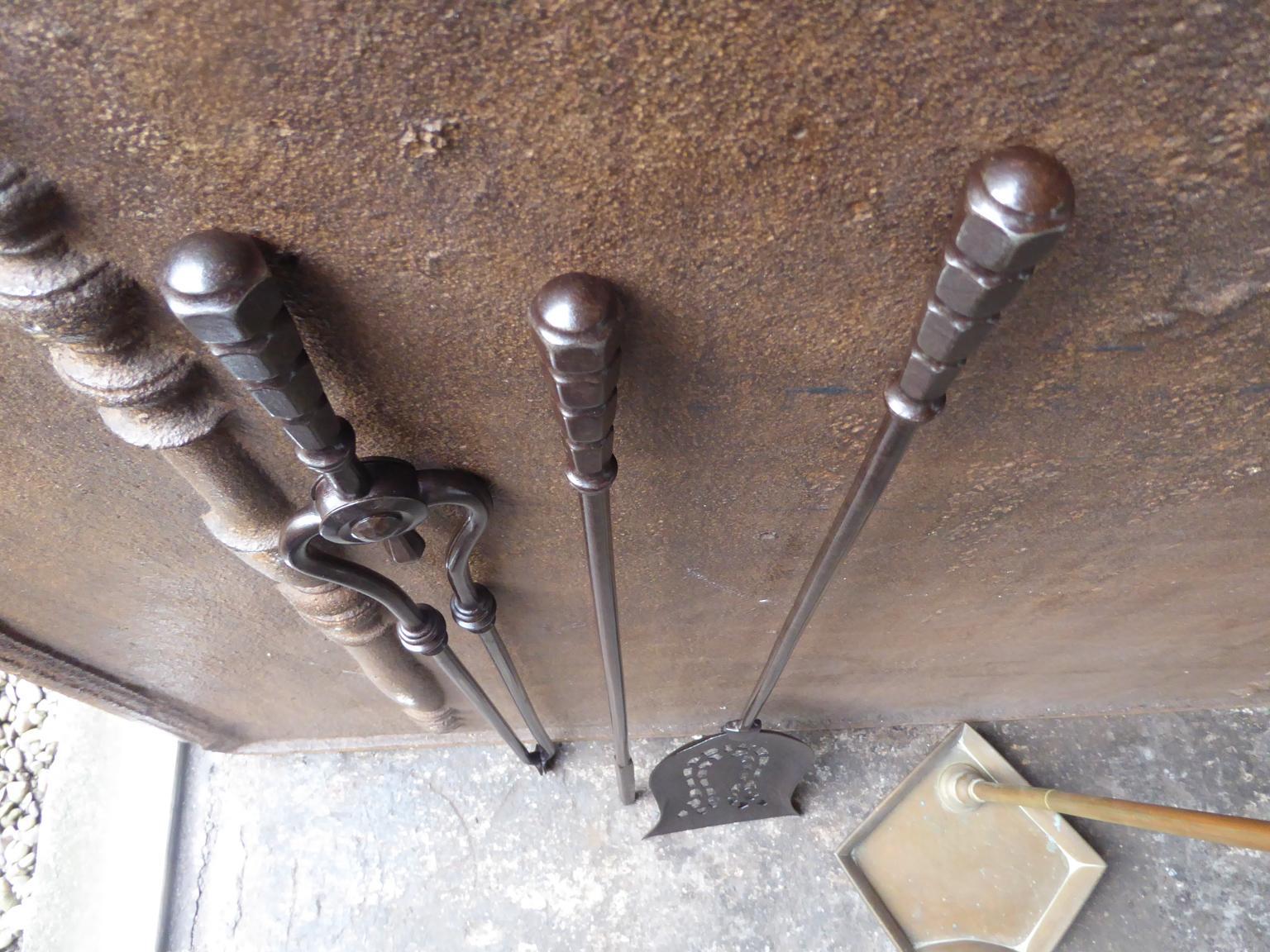 Antique English Victorian Fireplace Tools or Fire Tools, 19th Century 7