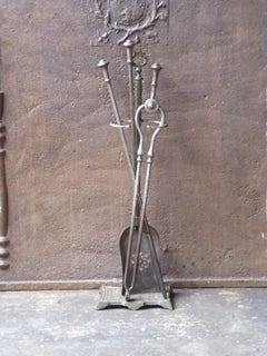 Antique English Victorian Fireplace Tools or Fire Tools, 19th Century