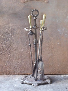 Antique English Victorian Fireplace Tools or Fire Tools, 19th Century