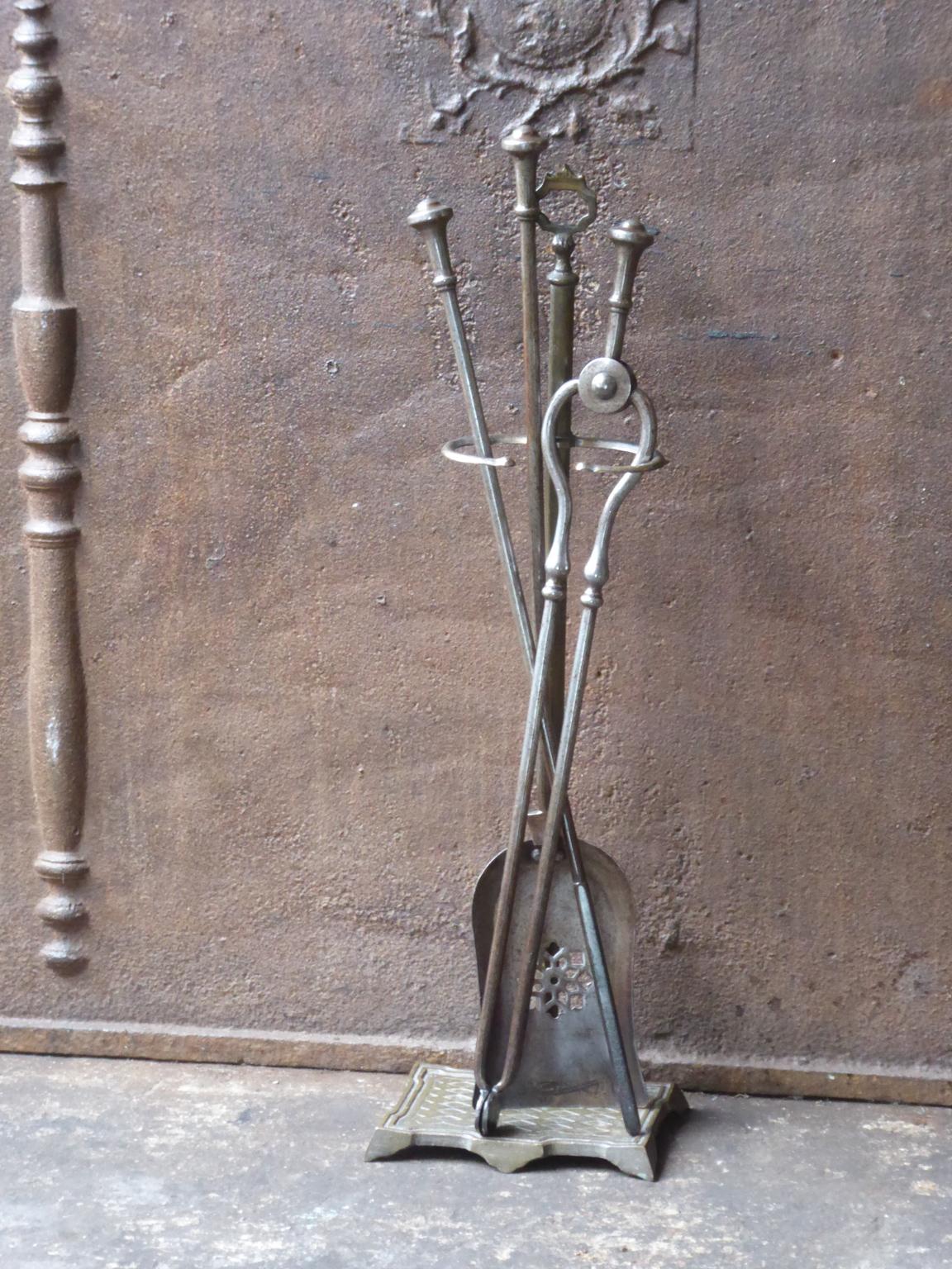 British Antique English Victorian Fireplace Tools or Fire Tools, 19th Century