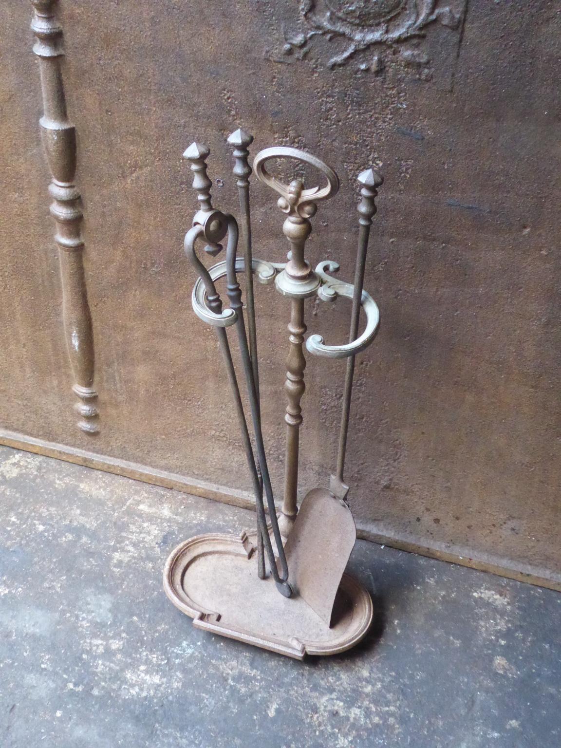 Cast Antique English Victorian Fireplace Tools or Fire Tools, 19th Century For Sale