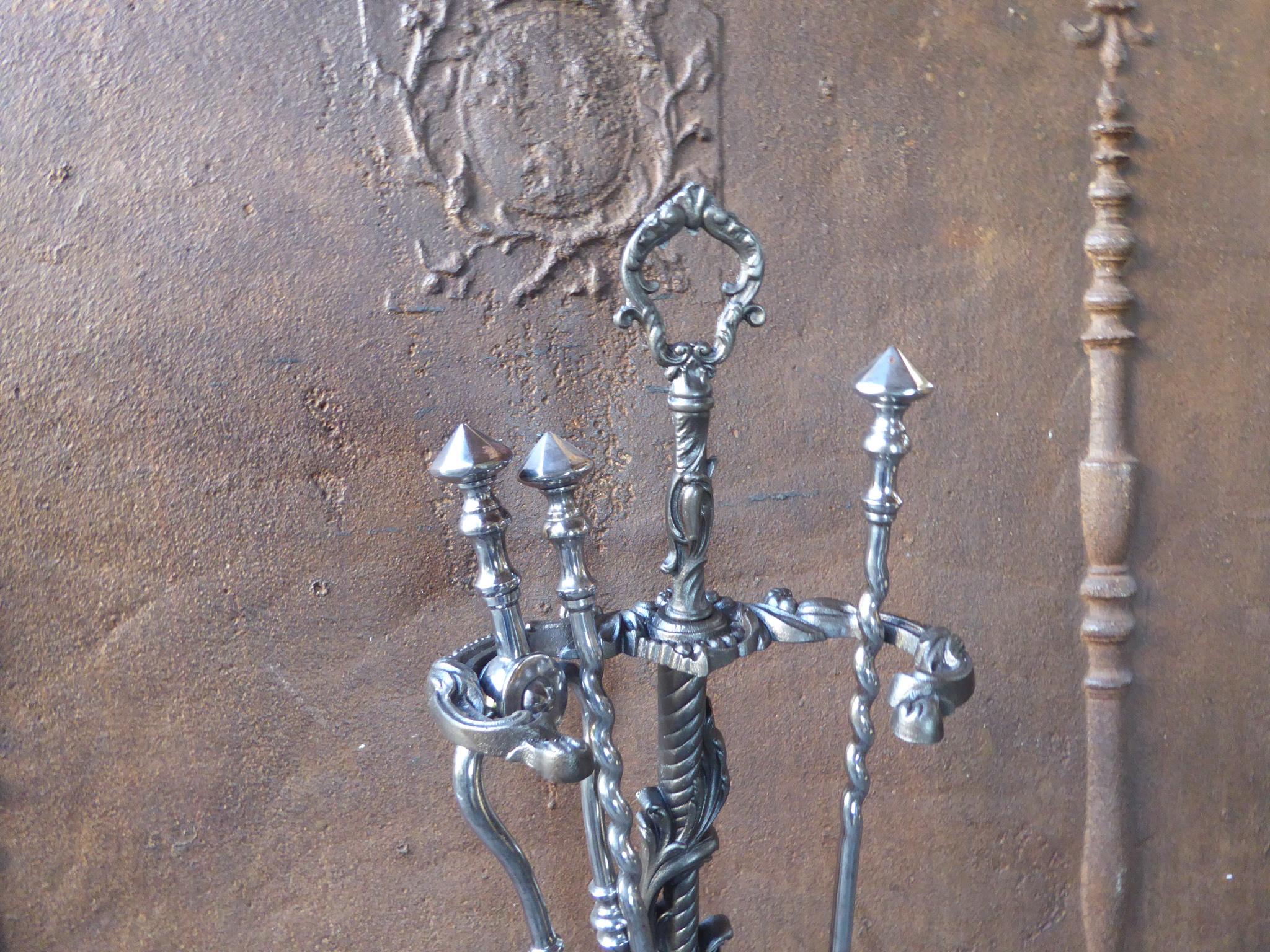 Steel Antique English Victorian Fireplace Tools or Fire Tools, 19th Century For Sale
